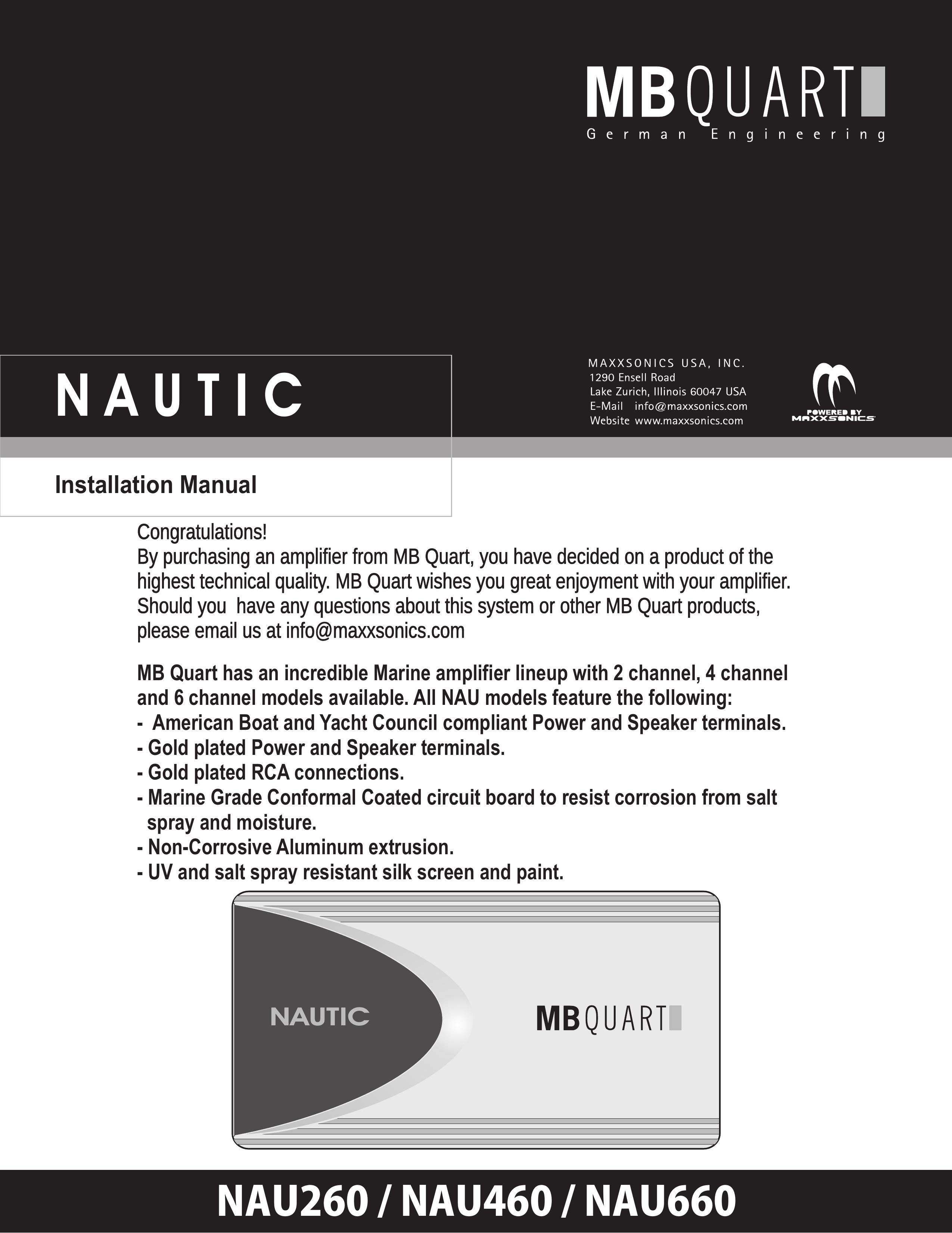 MB QUART NAU260 Musical Instrument Amplifier User Manual