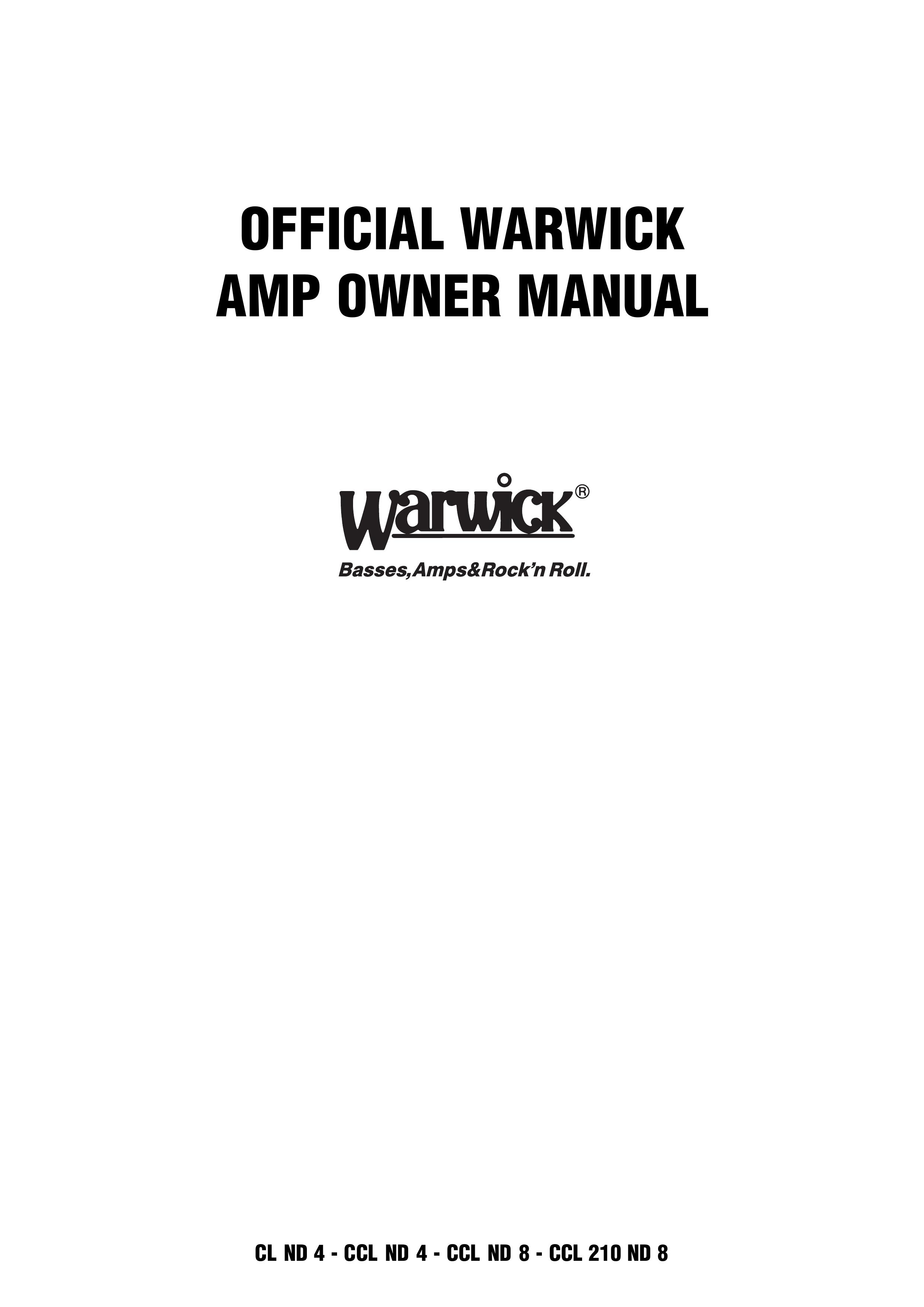Warwick CL ND 4 Musical Instrument Amplifier User Manual