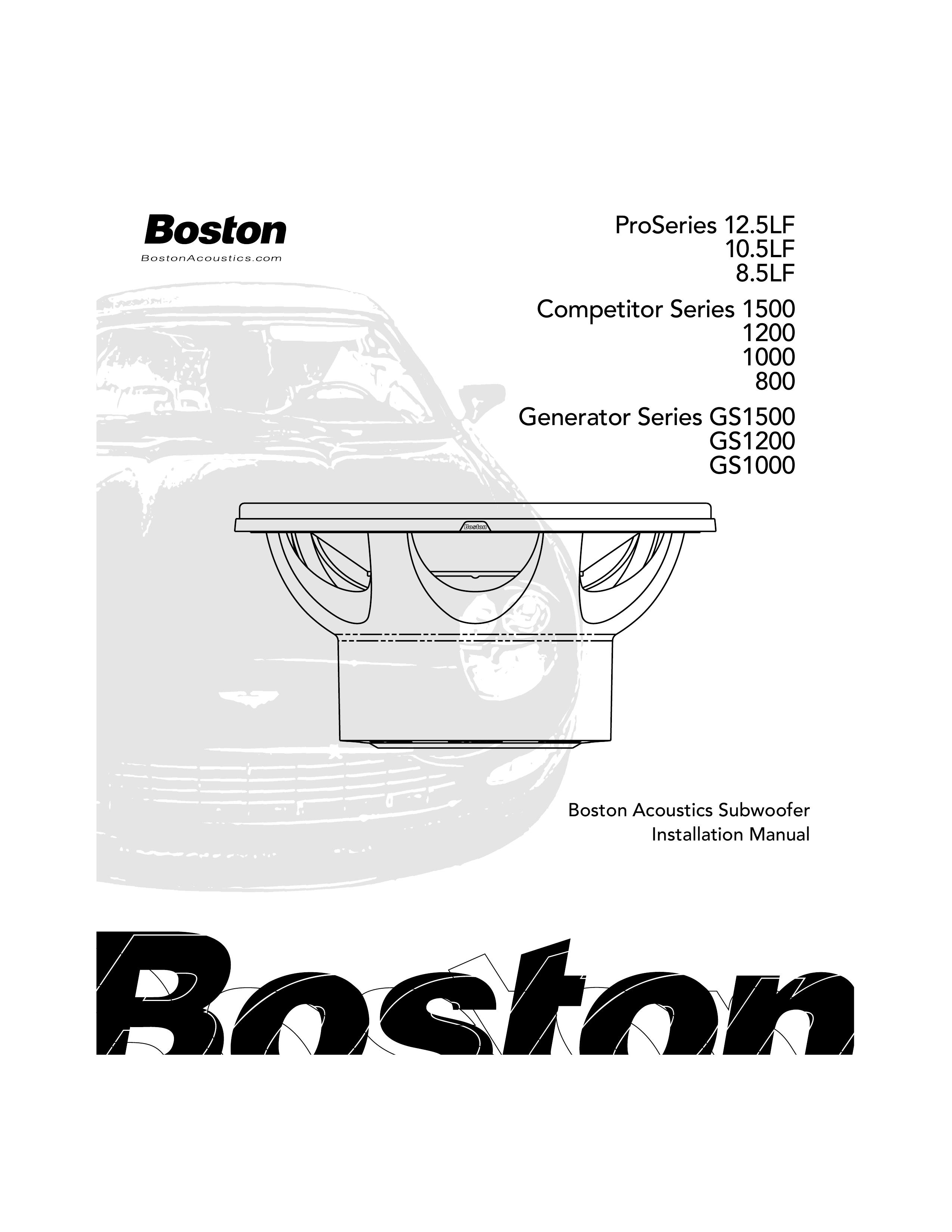 Boston Acoustics 12.5LF Recording Equipment User Manual