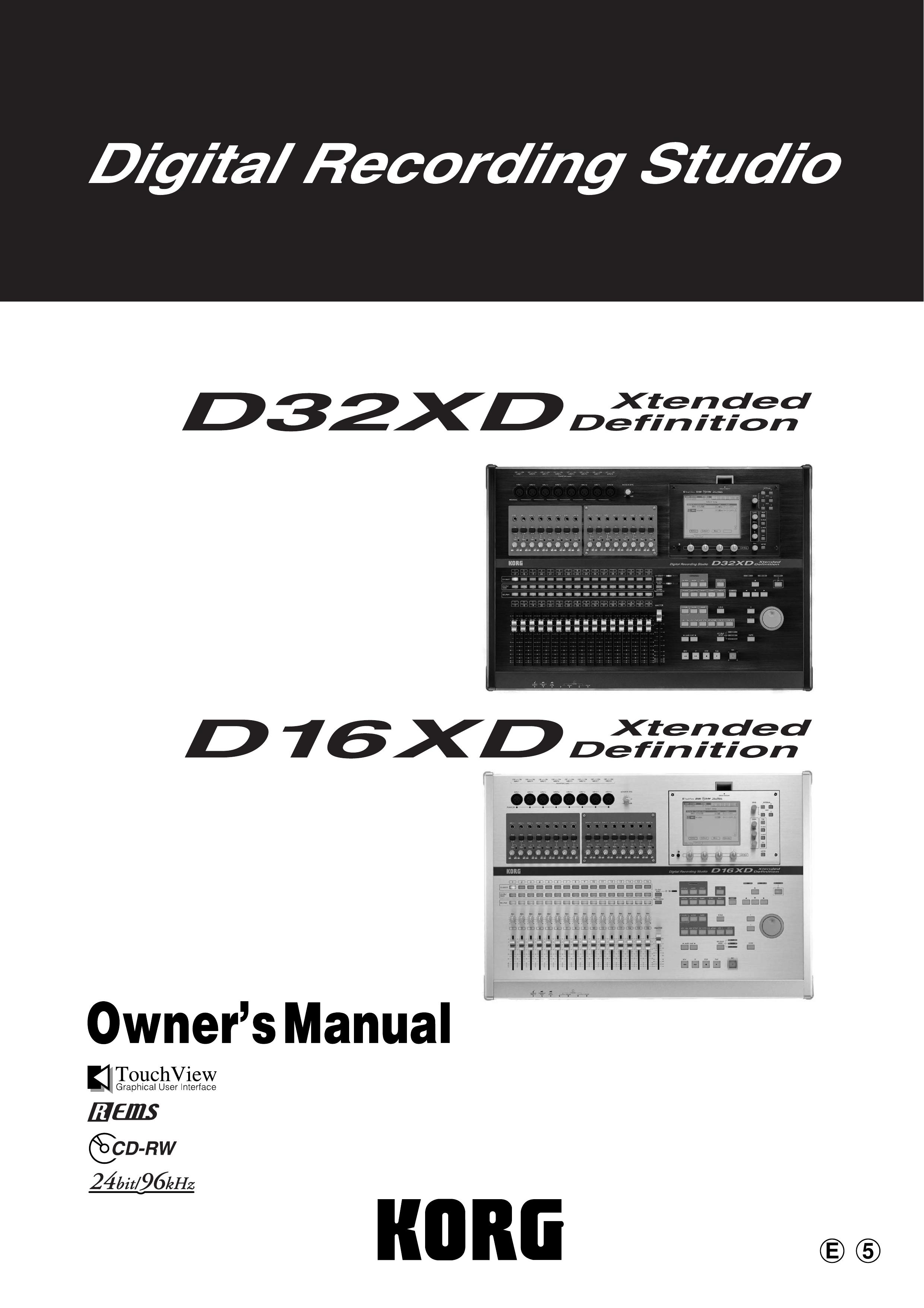 Korg D16XD Recording Equipment User Manual