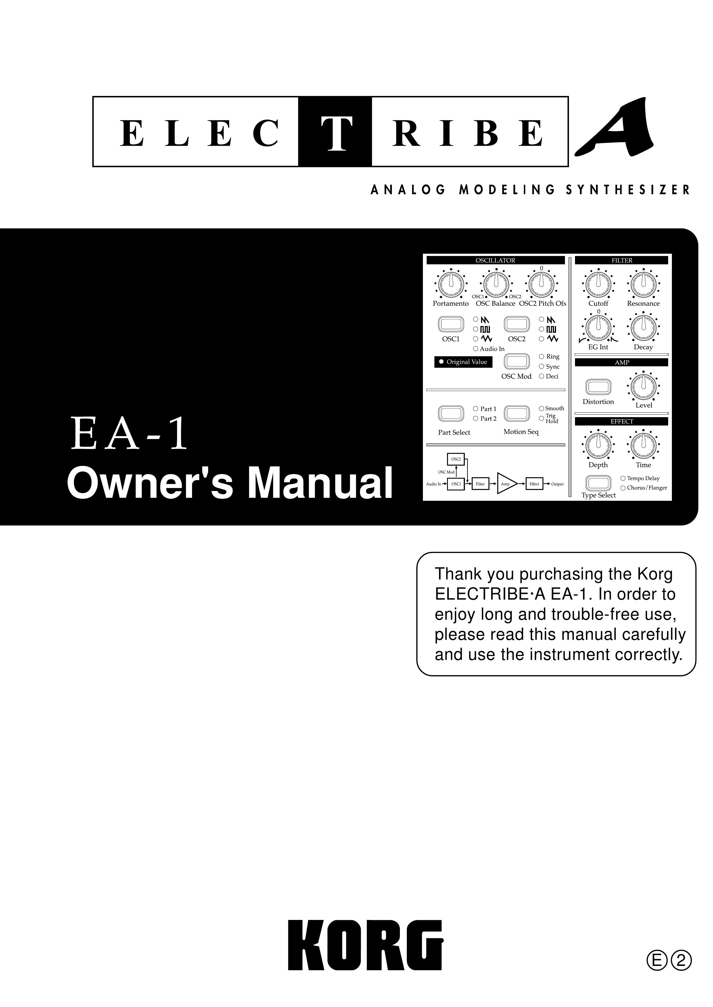 Korg EA-1 Recording Equipment User Manual