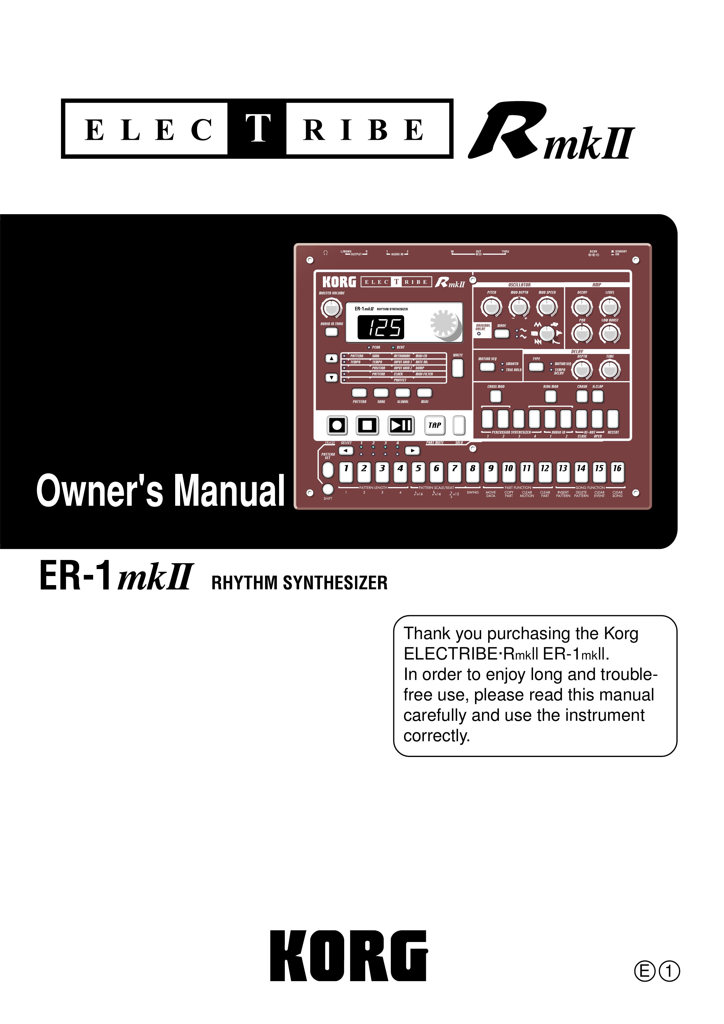 Korg ER-1mkII Recording Equipment User Manual
