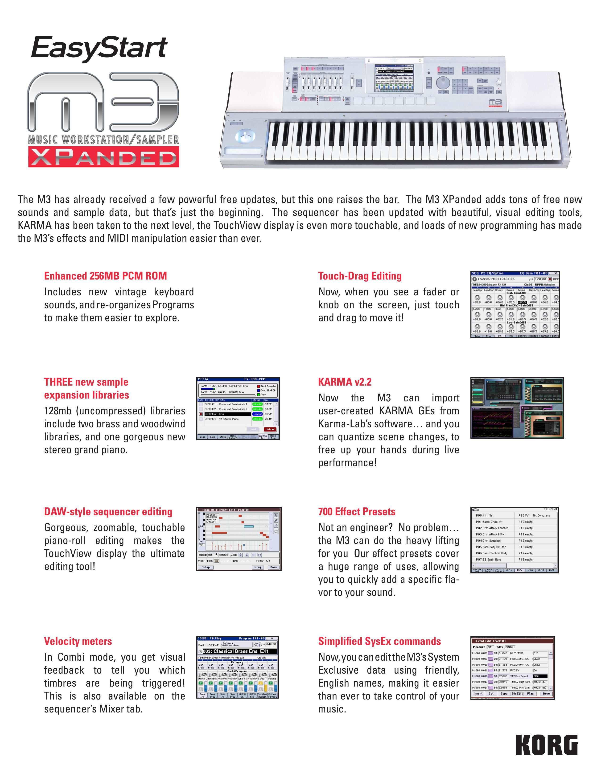 Korg M3 Recording Equipment User Manual