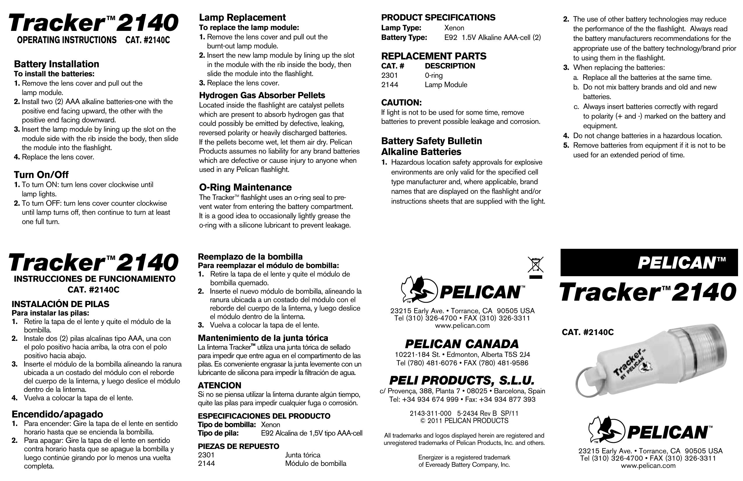 Pelican 2140C Recording Equipment User Manual