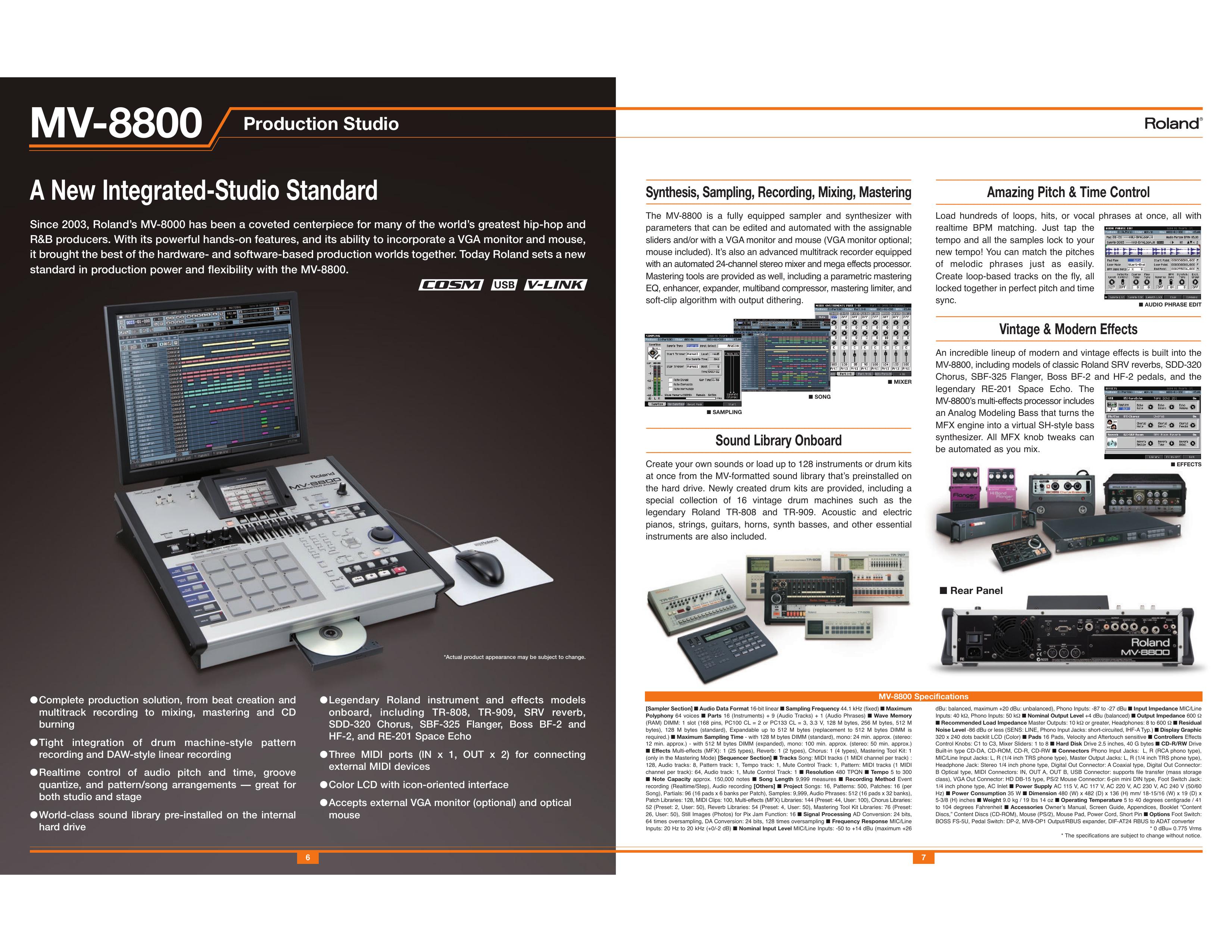 Roland Mv-8800 Recording Equipment User Manual