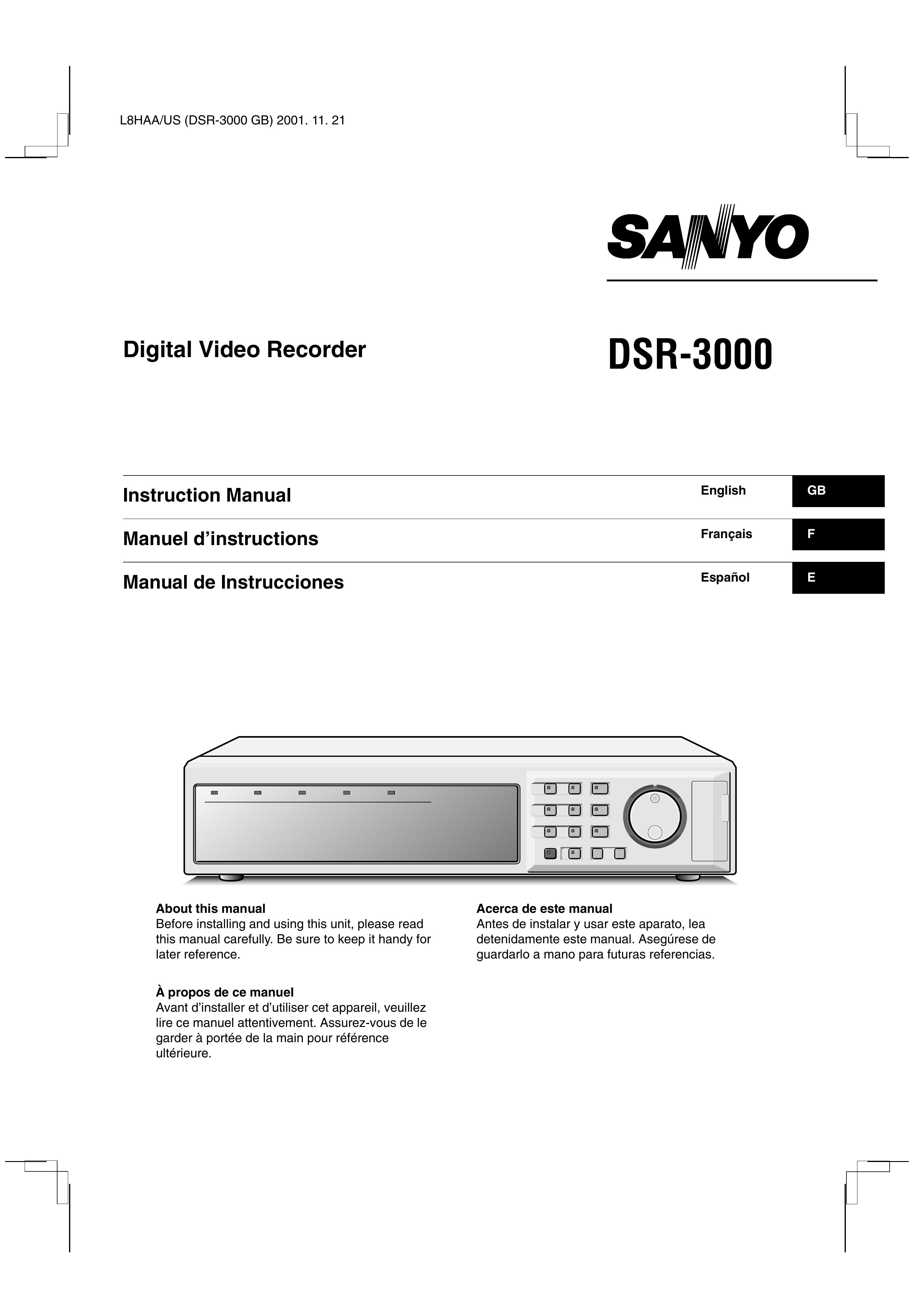 Sanyo Digital Video Recorder Recording Equipment User Manual