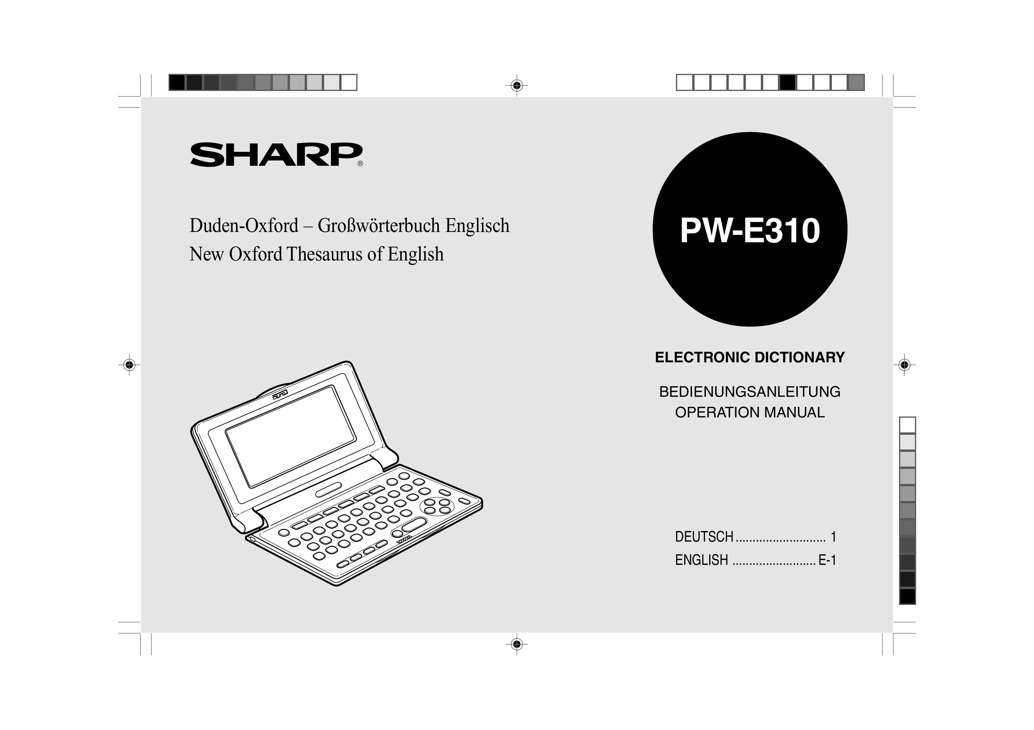 Sharp PW-E310 Recording Equipment User Manual