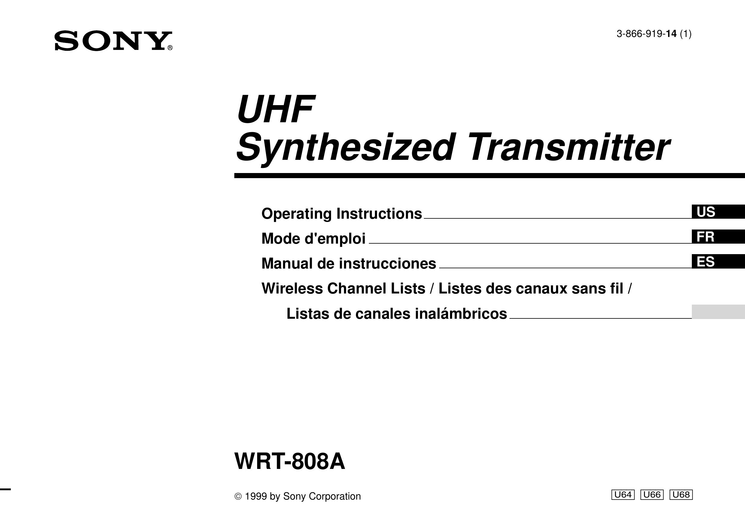 Sony WRT-808A Recording Equipment User Manual