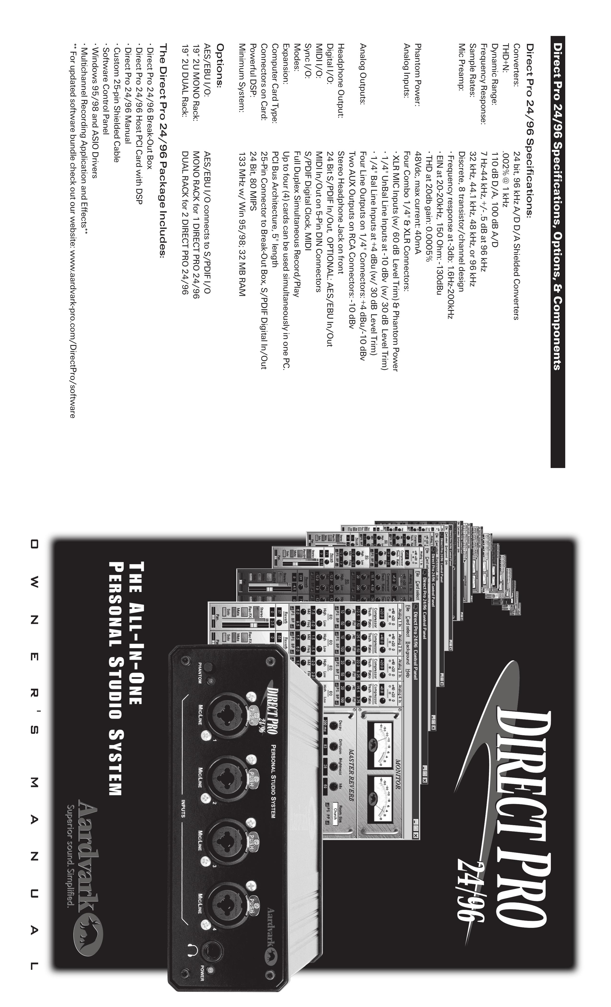 Standard Horizon 24/96 Recording Equipment User Manual