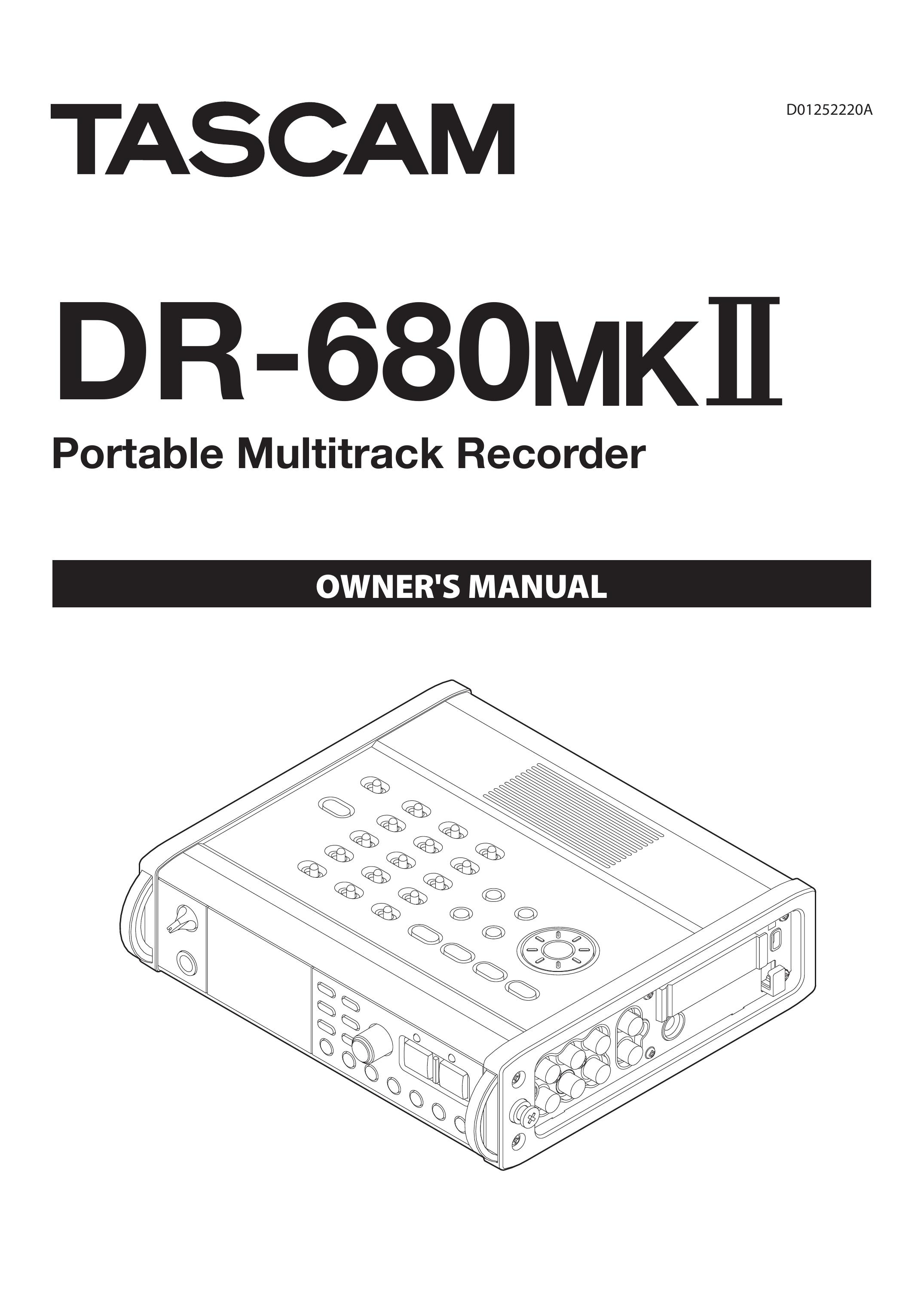 Tascam DR-680MKII Recording Equipment User Manual