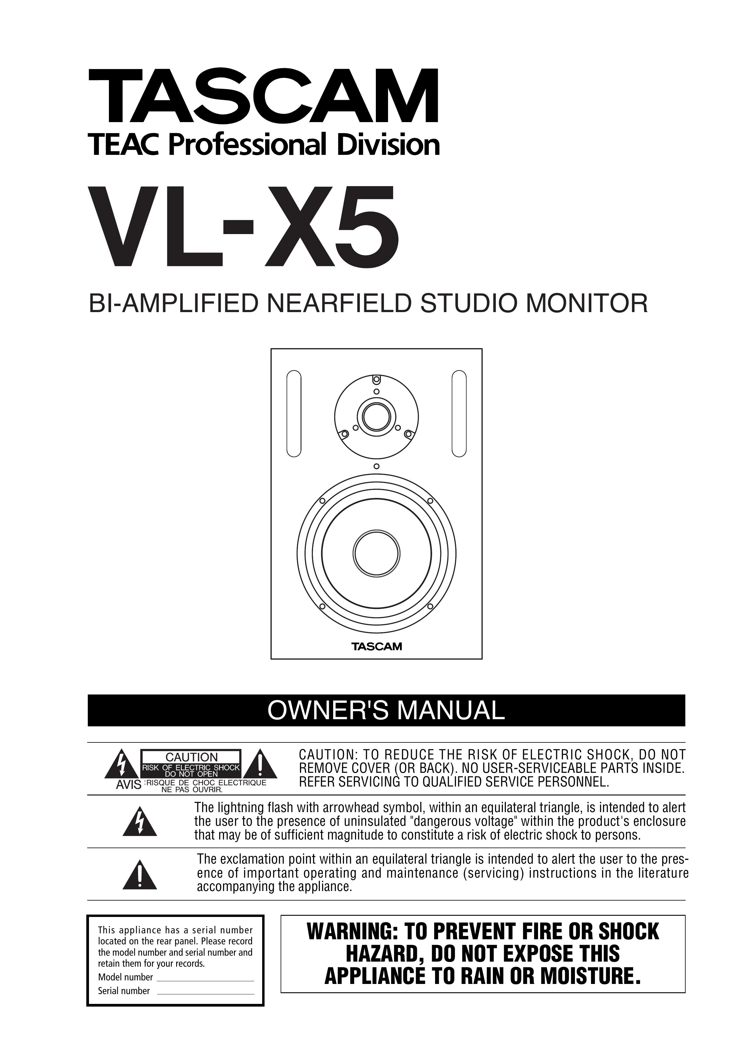 Tascam VL-X5 Recording Equipment User Manual