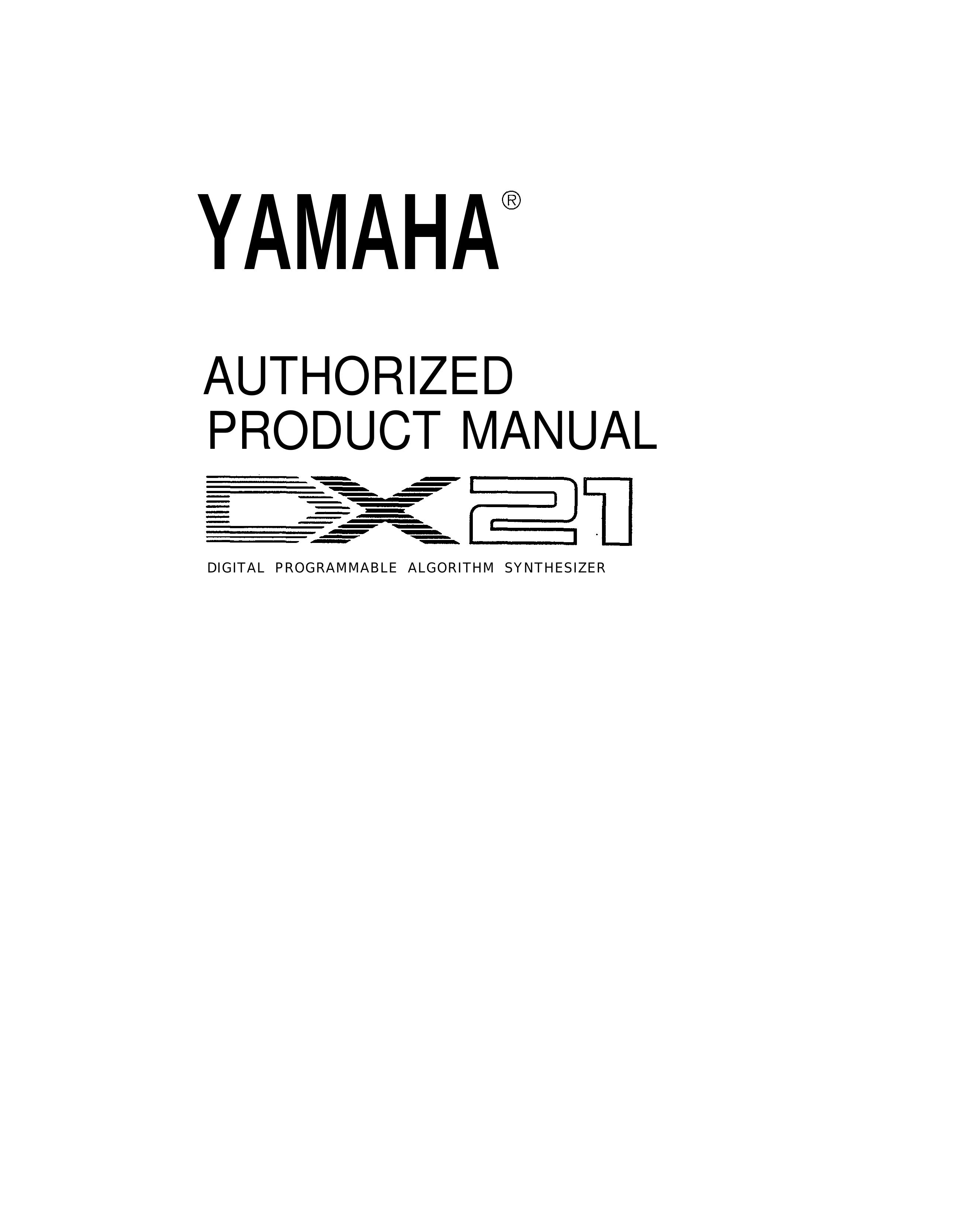 Yamaha DX21 Recording Equipment User Manual