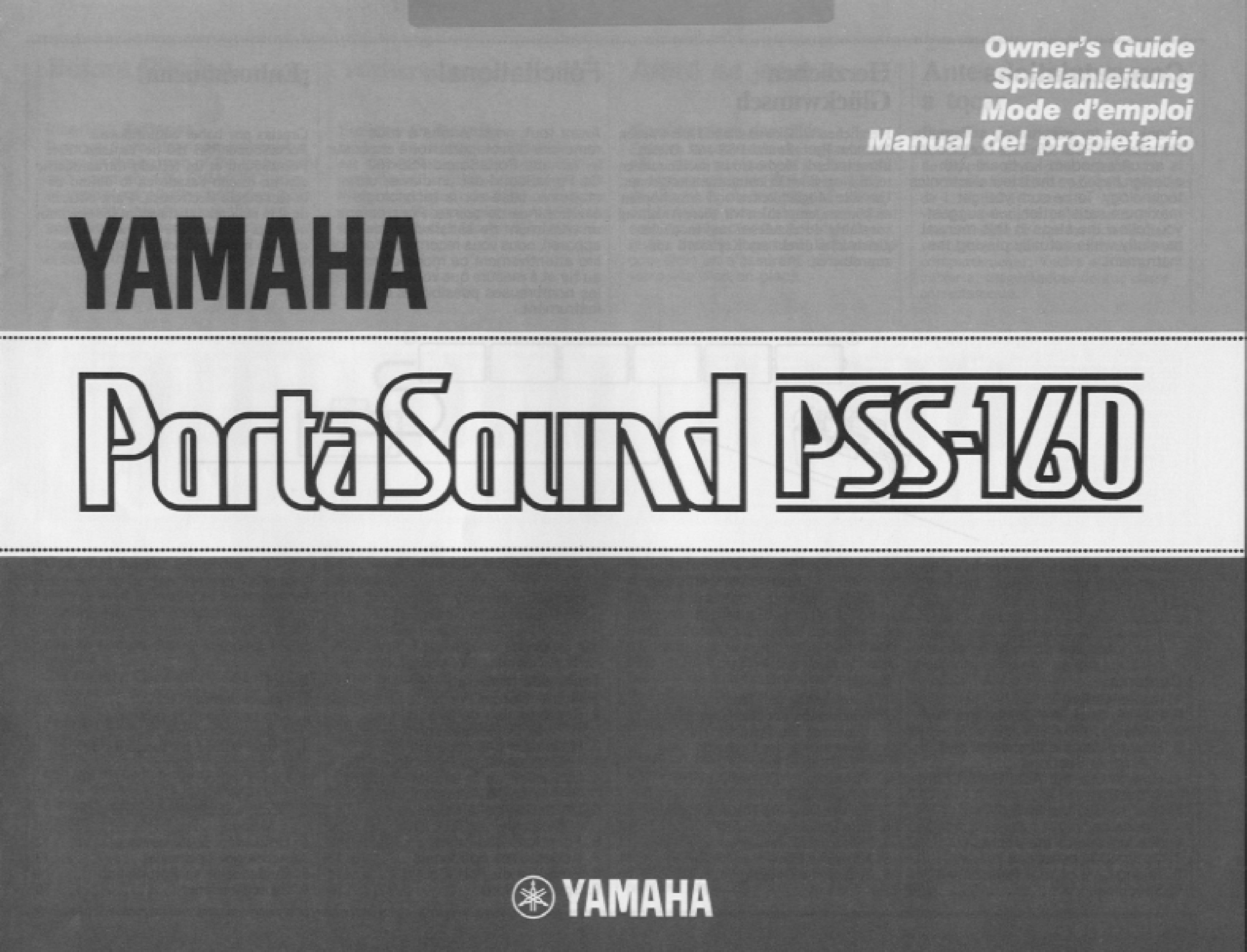 Yamaha PSS-160 Recording Equipment User Manual