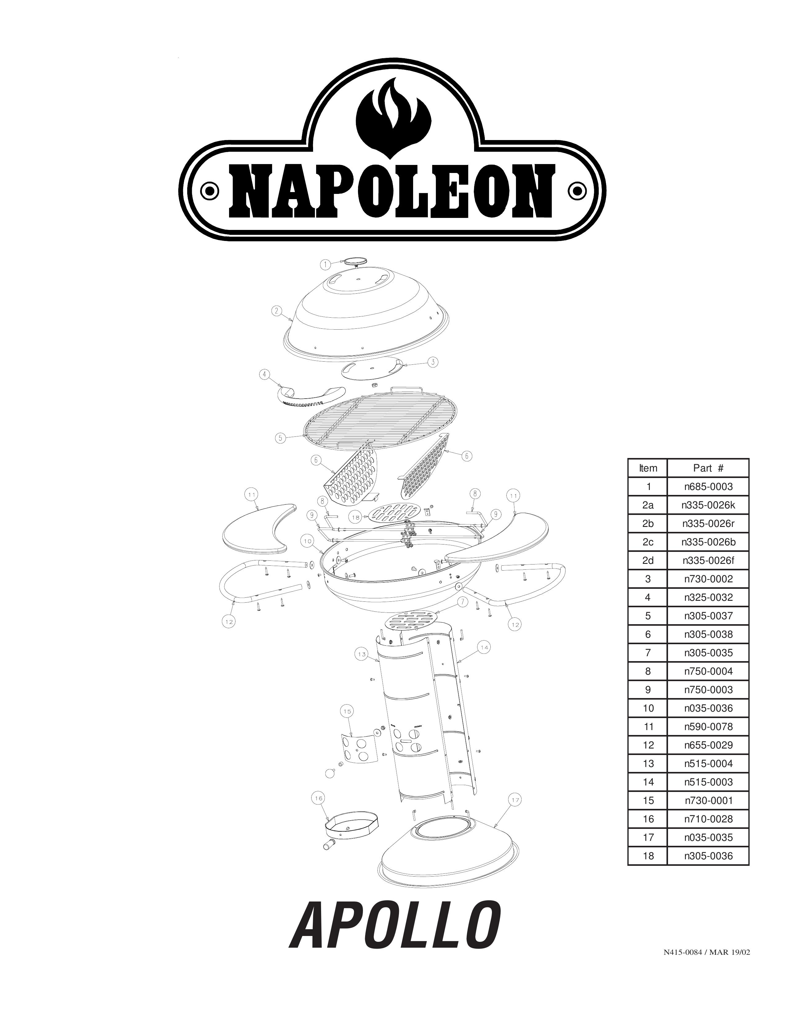 Apollo N415-0084 Charcoal Grill User Manual