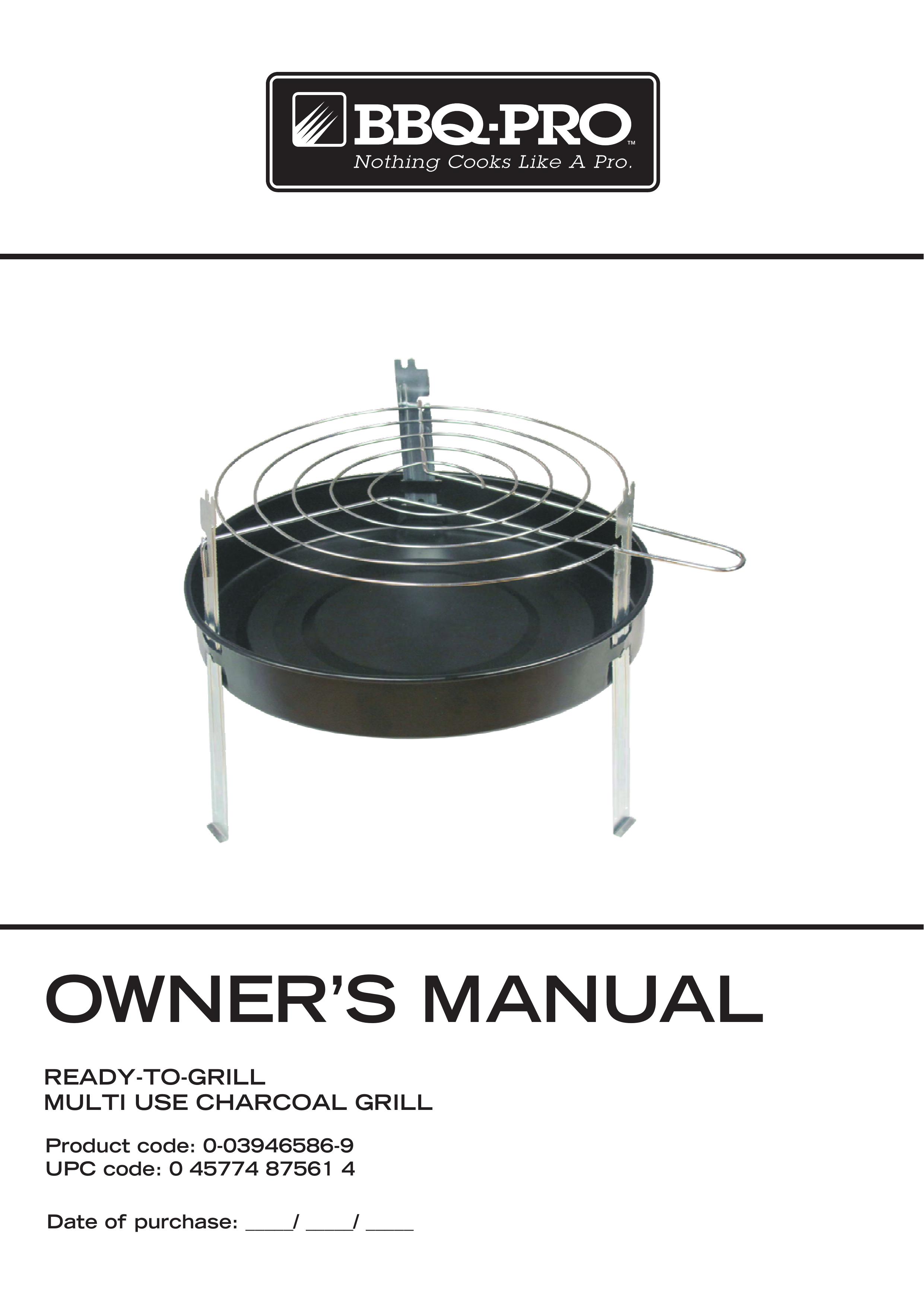 BBQ Pro 0-03946586-9 Charcoal Grill User Manual