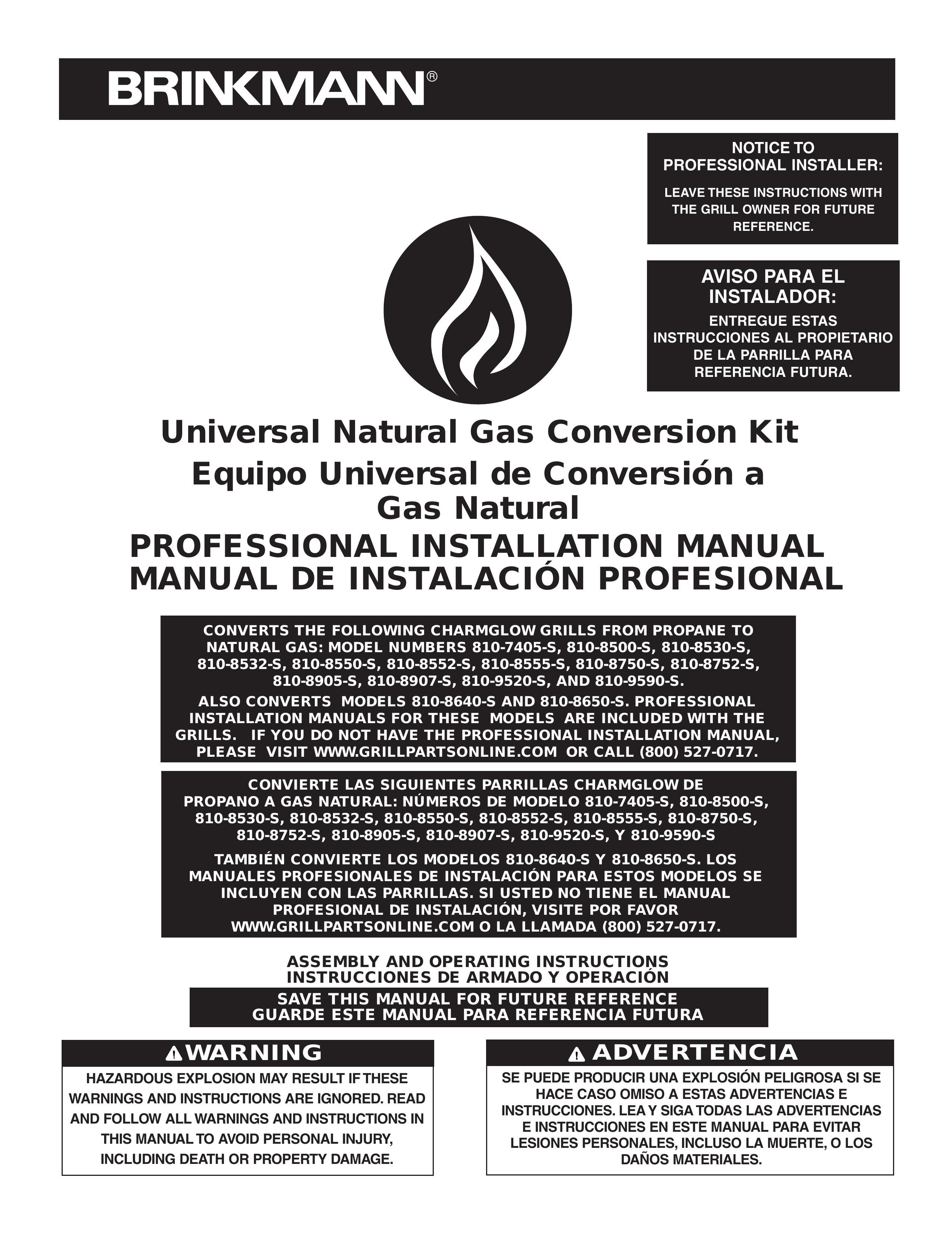 Brinkmann 810-8750-S Charcoal Grill User Manual