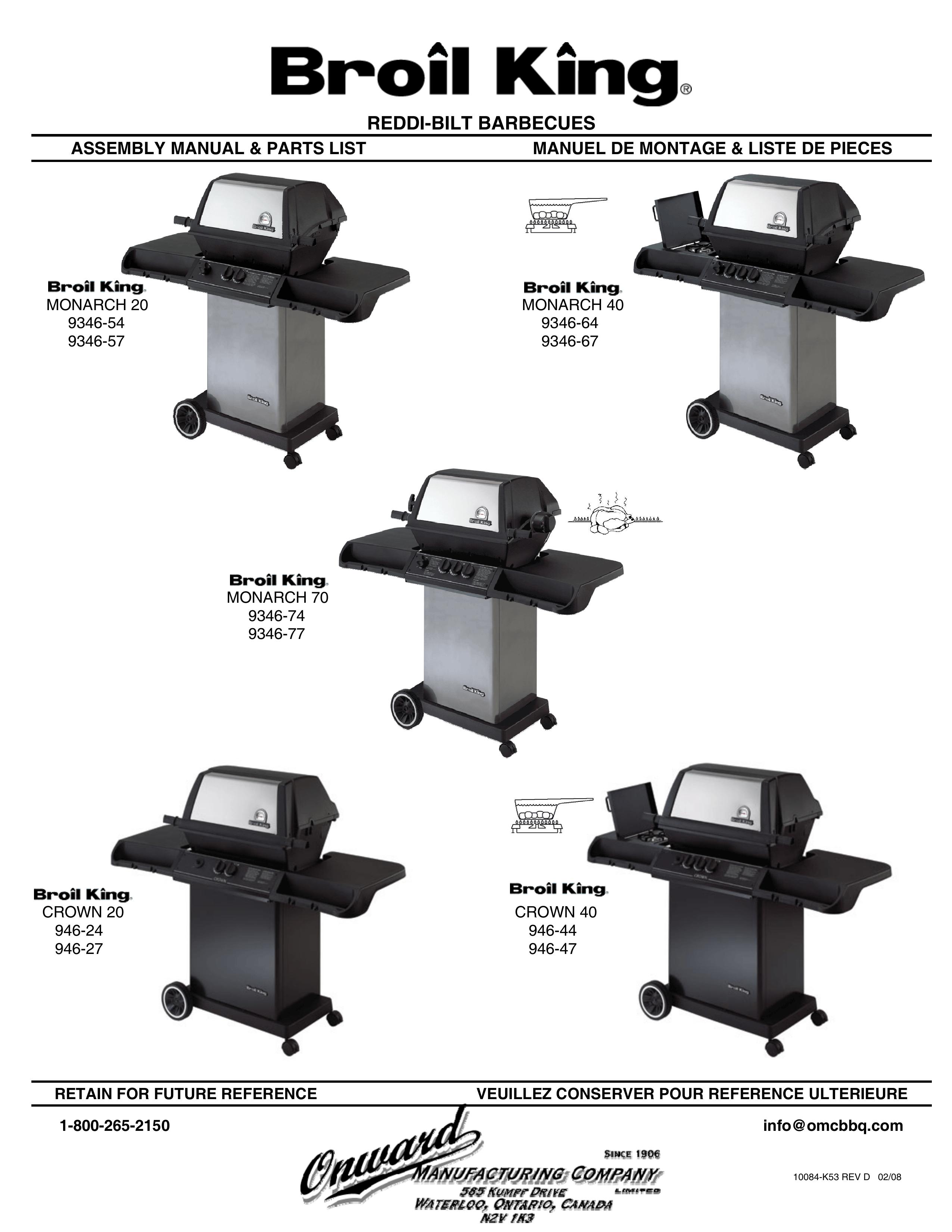 Broil King 9346-74 Charcoal Grill User Manual
