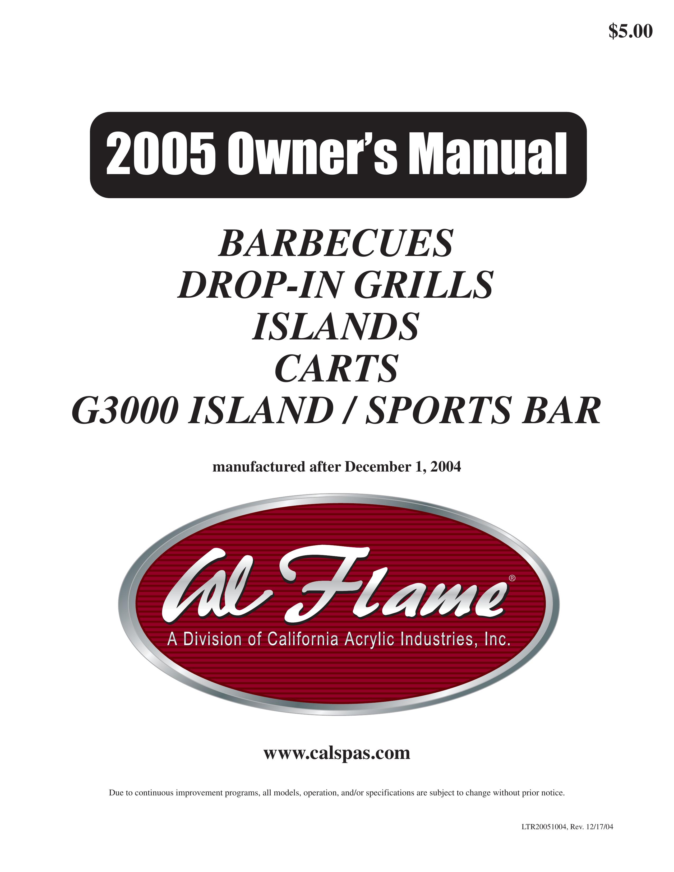 Cal Flame G3000 Charcoal Grill User Manual