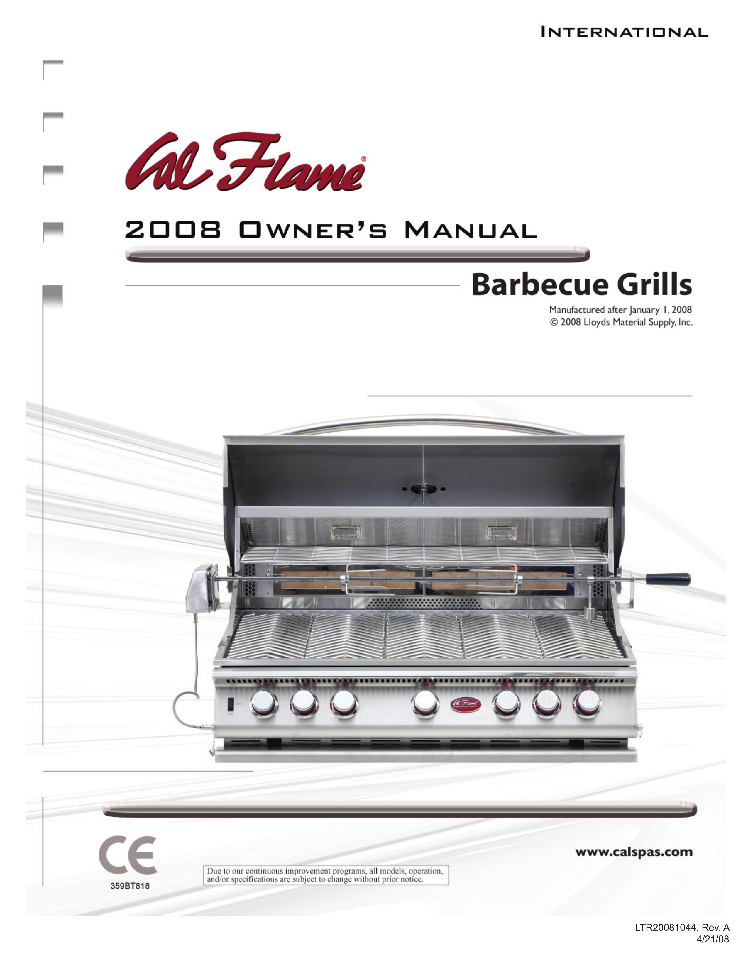 Cal Flame LTR20081044 Charcoal Grill User Manual