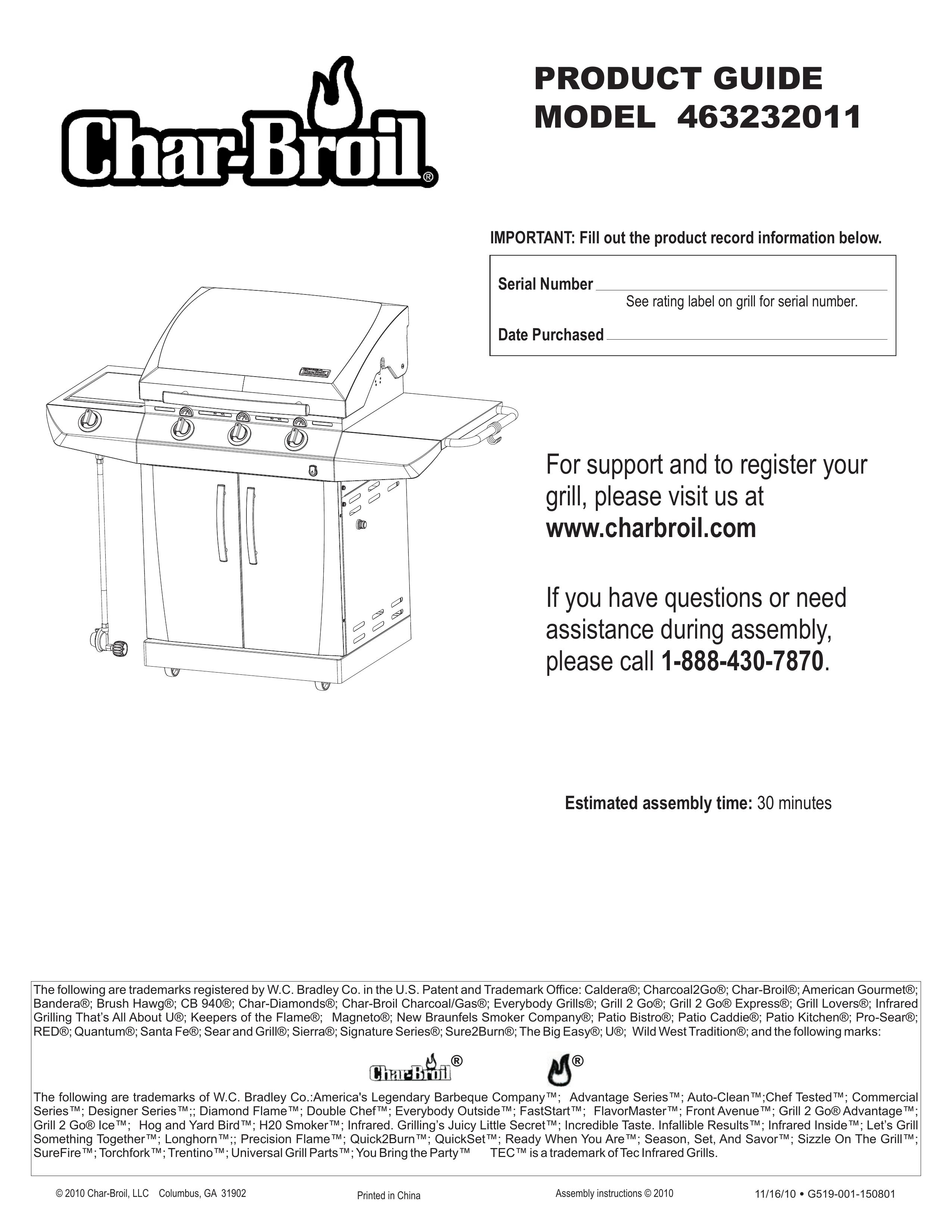 Char-Broil 463232011 Charcoal Grill User Manual