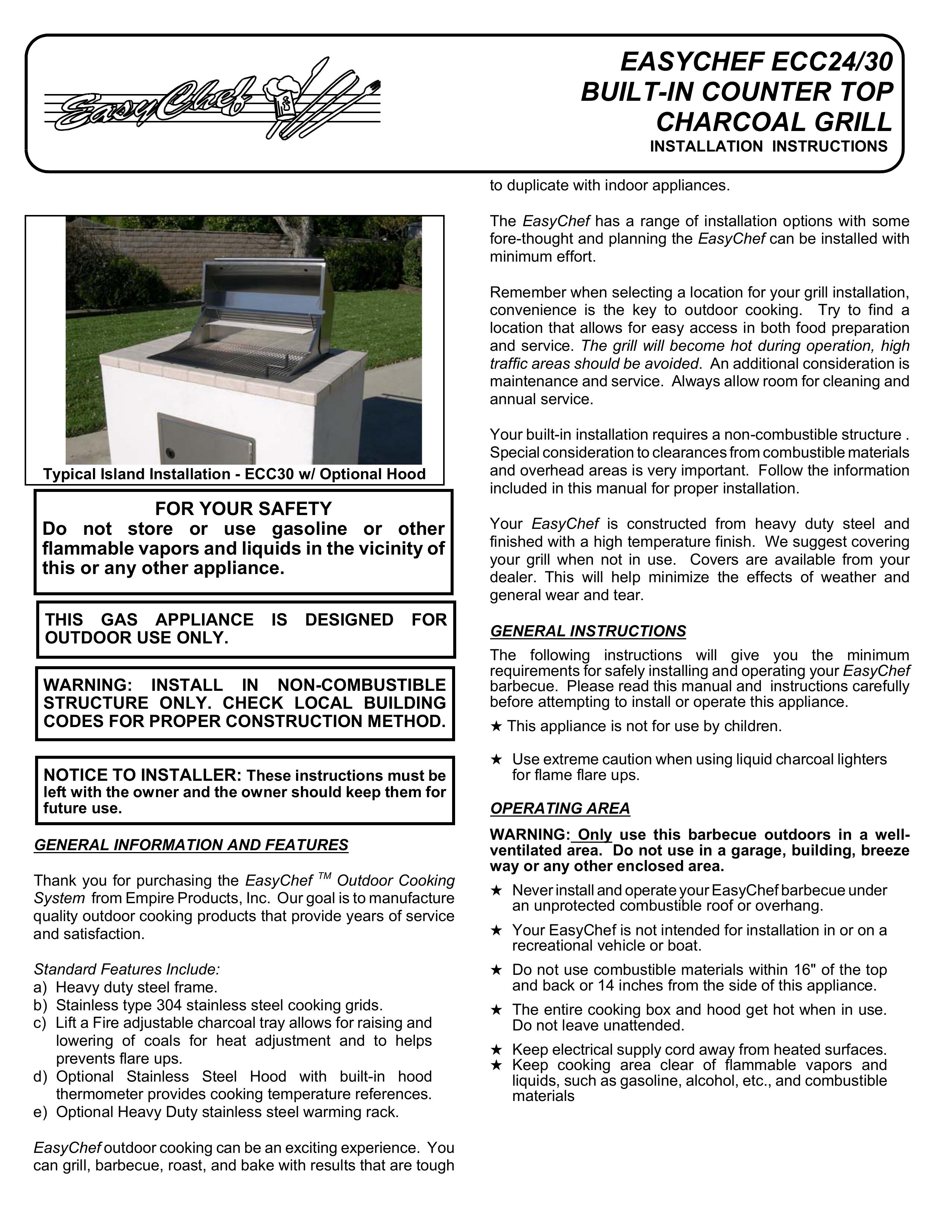Empire Products ECC24 Charcoal Grill User Manual