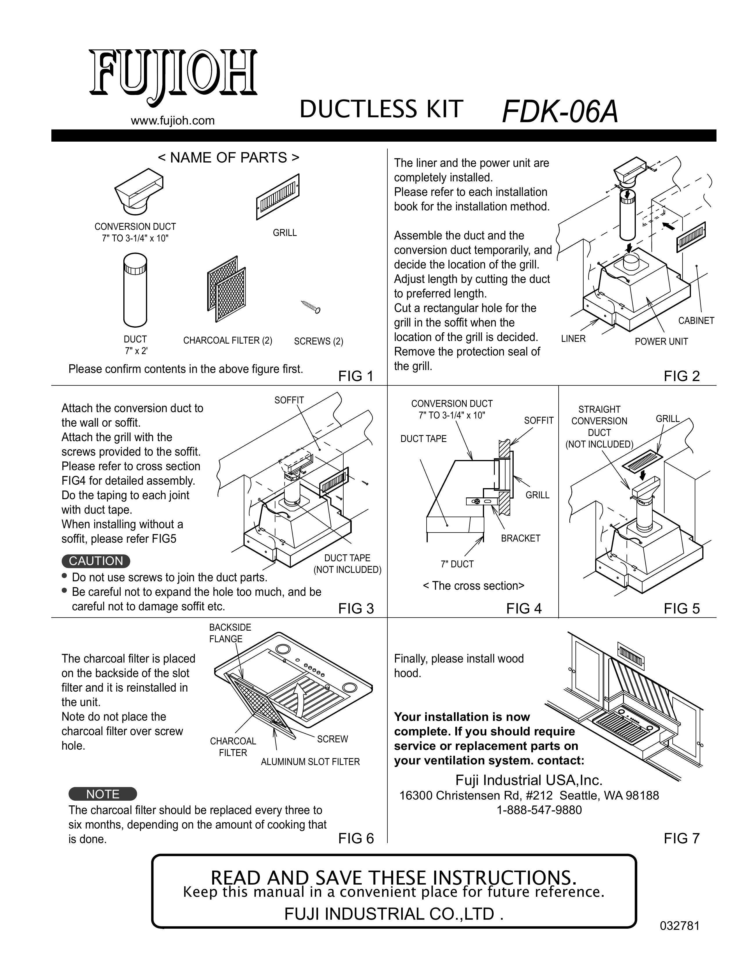 Fujioh FDK-06A Charcoal Grill User Manual