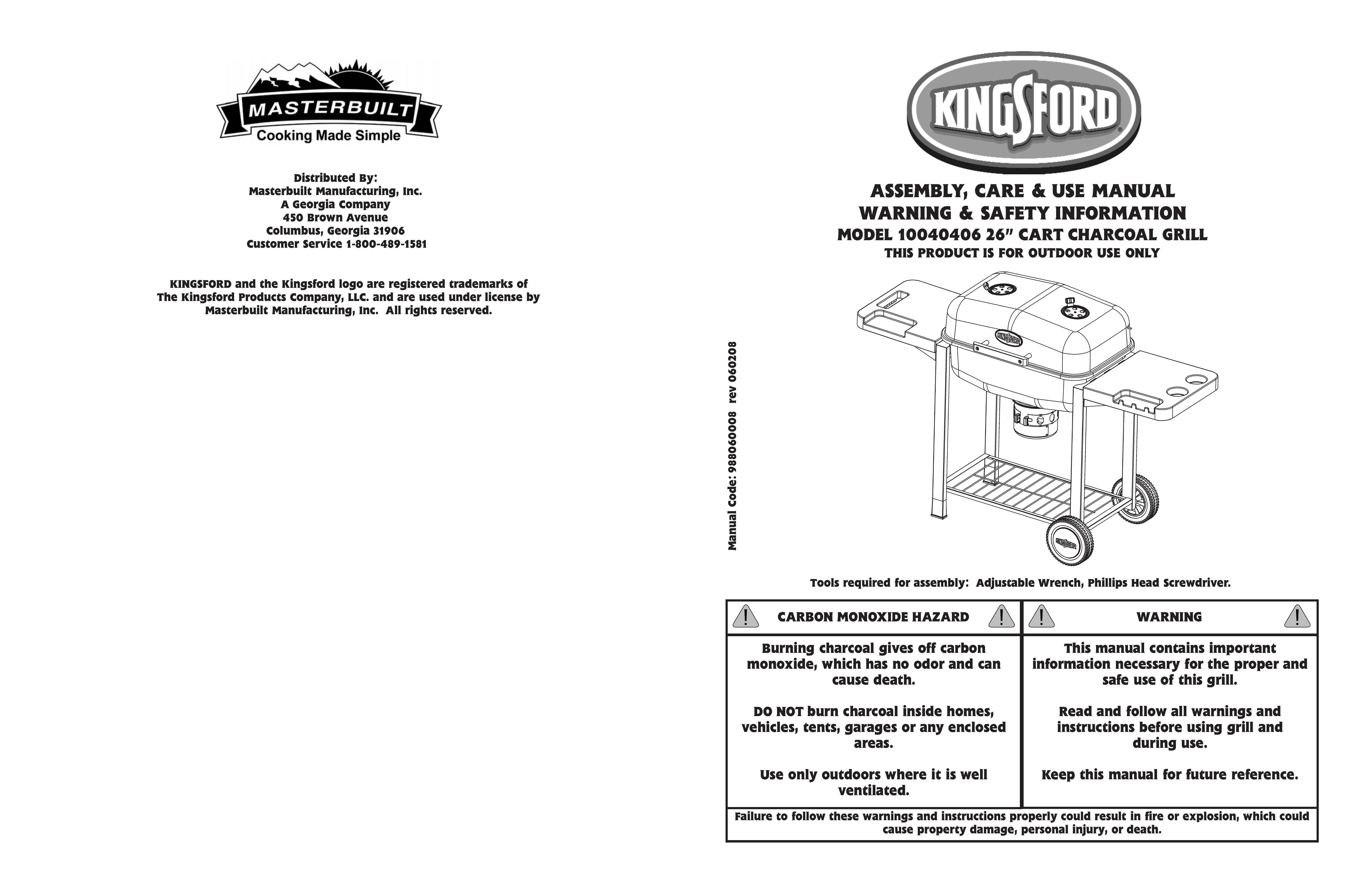 Kingsford 10040406 Charcoal Grill User Manual