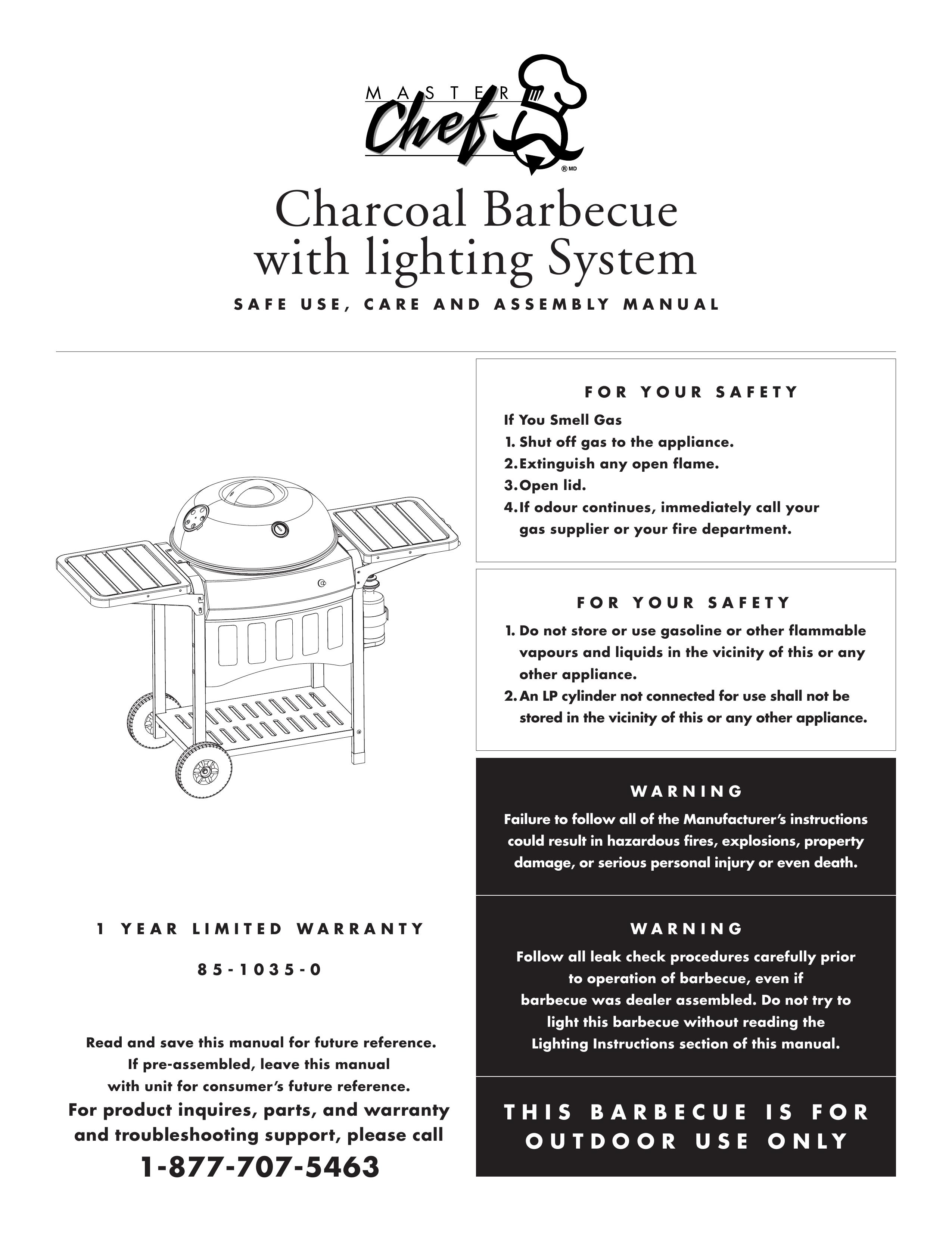 Master Chef 85-1035-0 Charcoal Grill User Manual