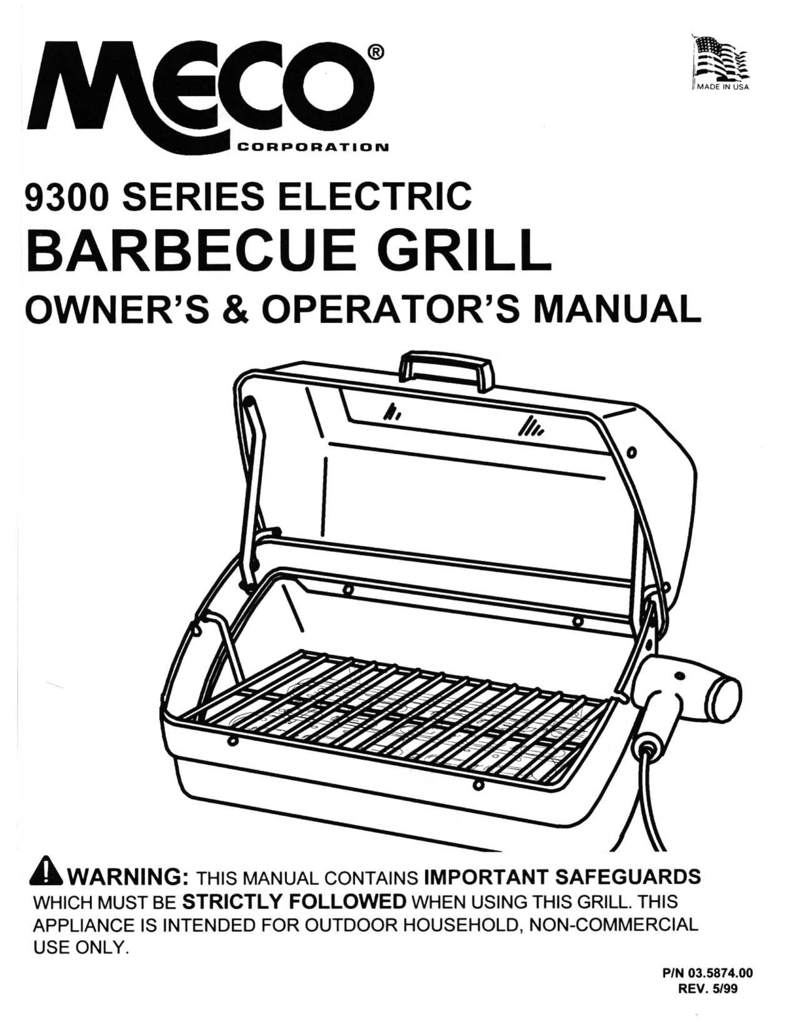 Meco 03.5874.00 Charcoal Grill User Manual