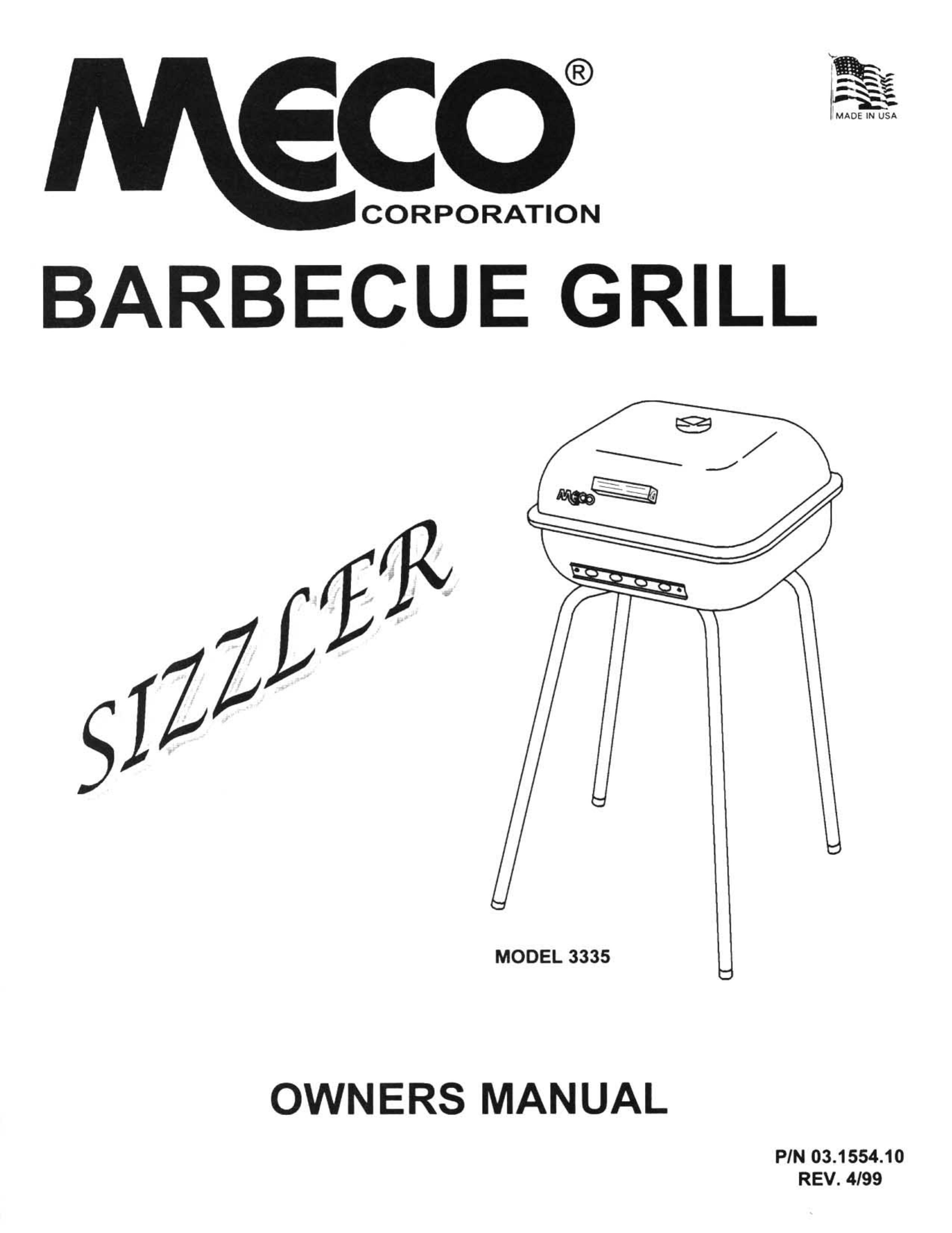 Meco 3335 Charcoal Grill User Manual