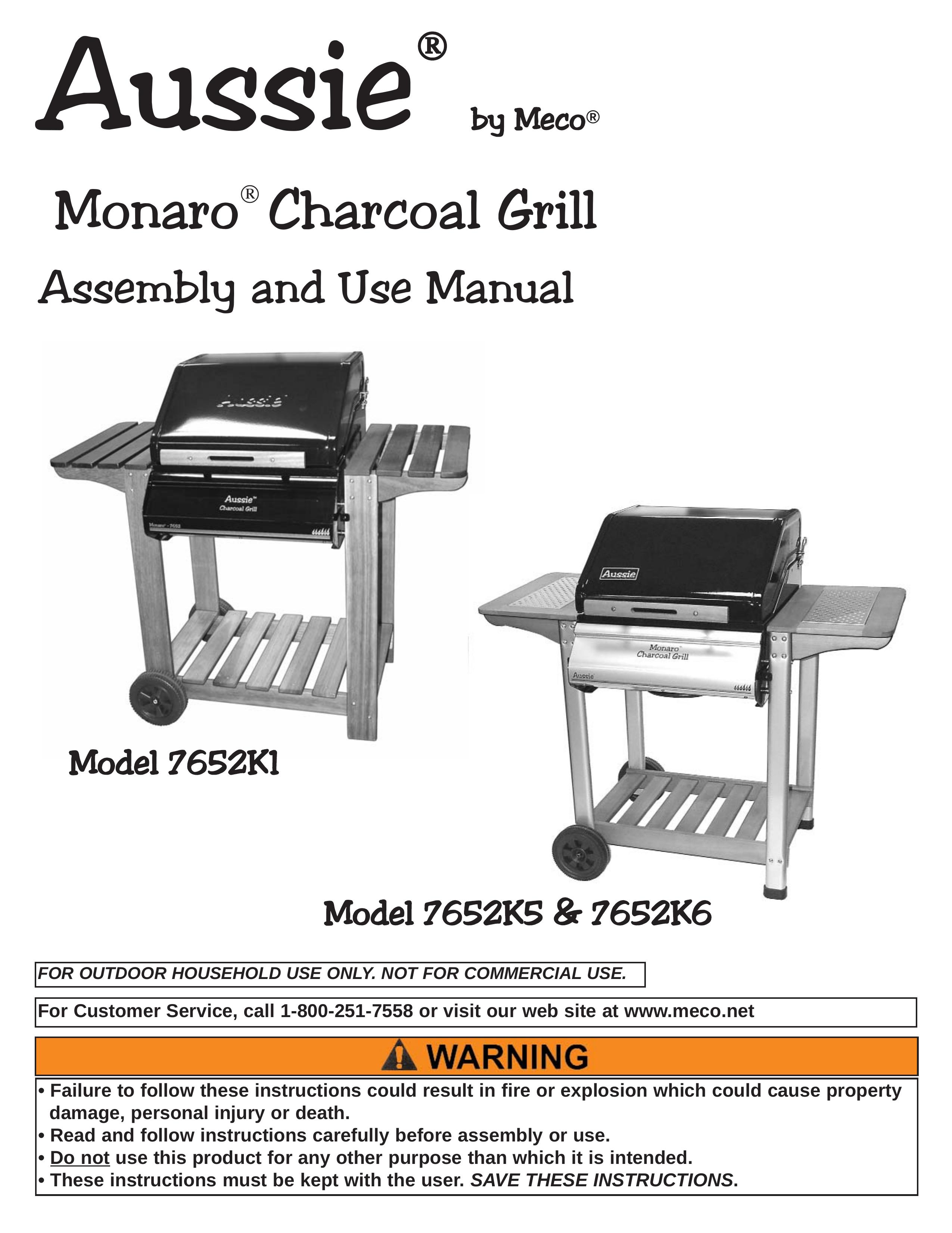 Meco 7652K1 Charcoal Grill User Manual
