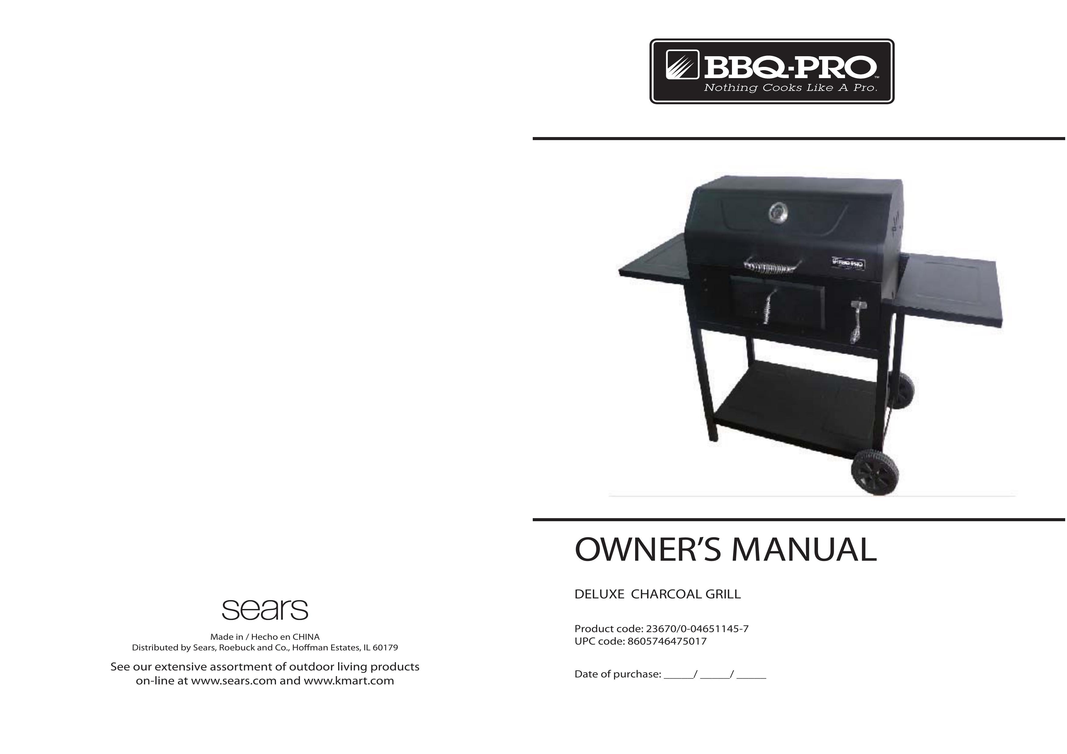 Sears 23670/0-04651145-7 Charcoal Grill User Manual