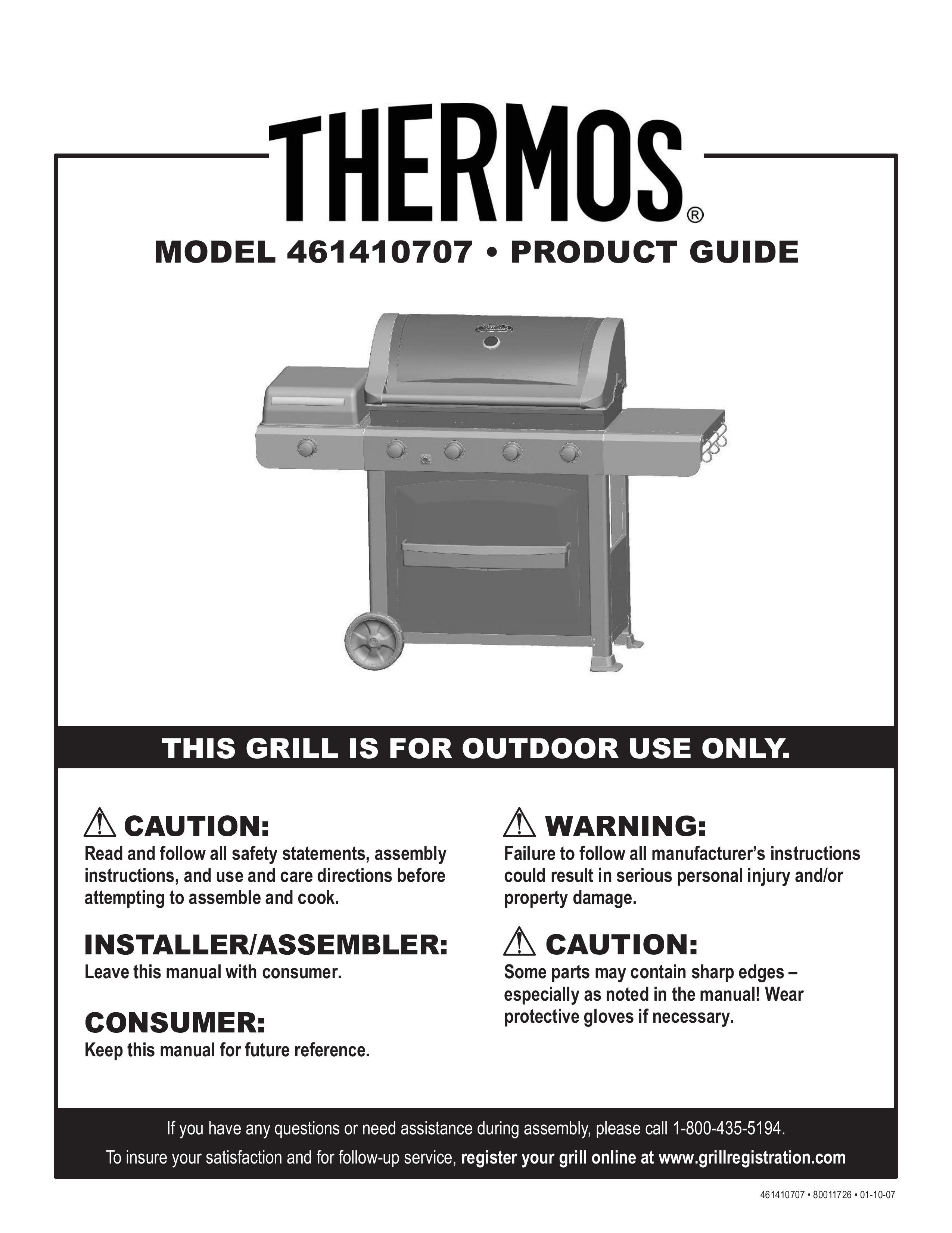 Thermos 461410707 Charcoal Grill User Manual