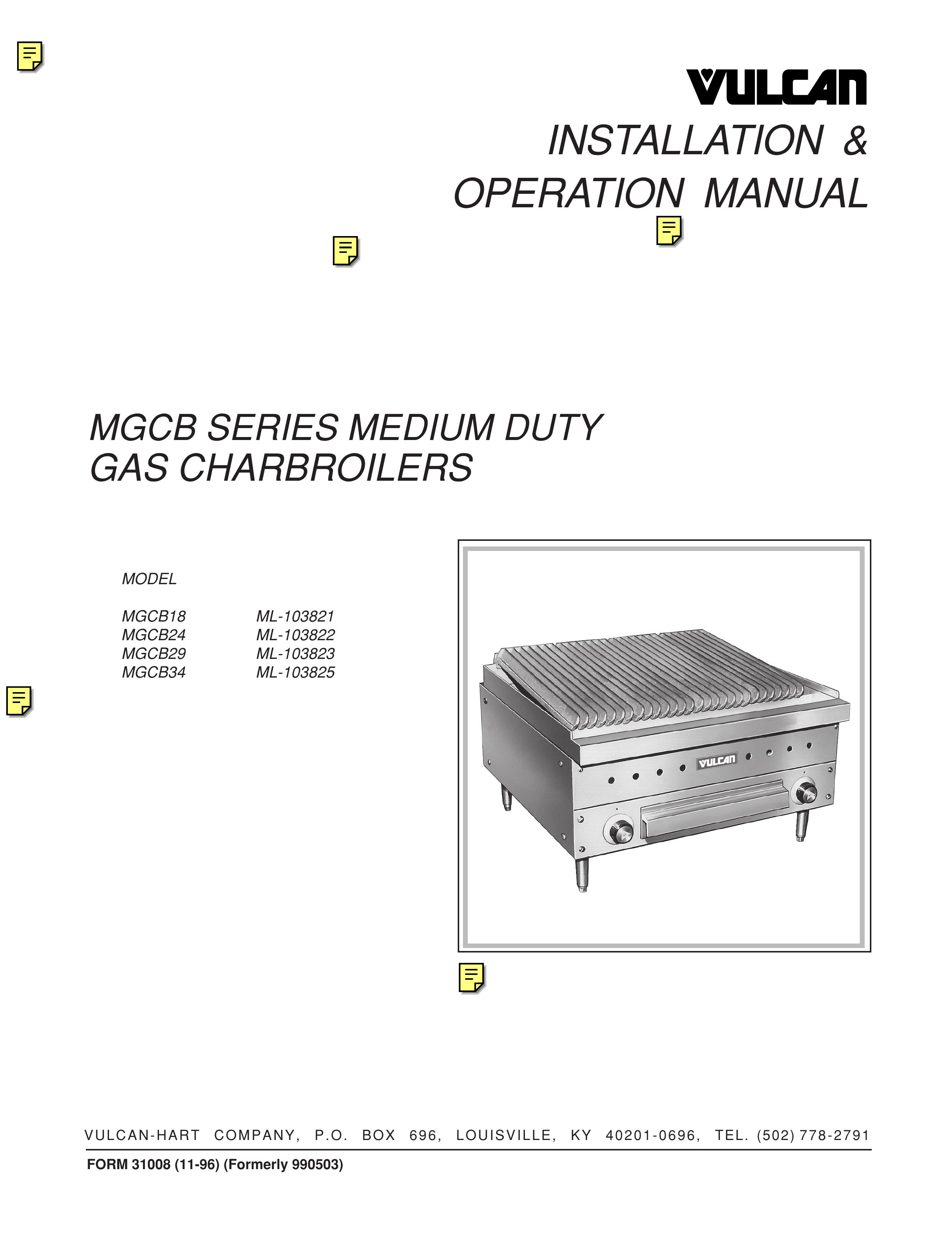 Vulcan-Hart MGCB29 Charcoal Grill User Manual