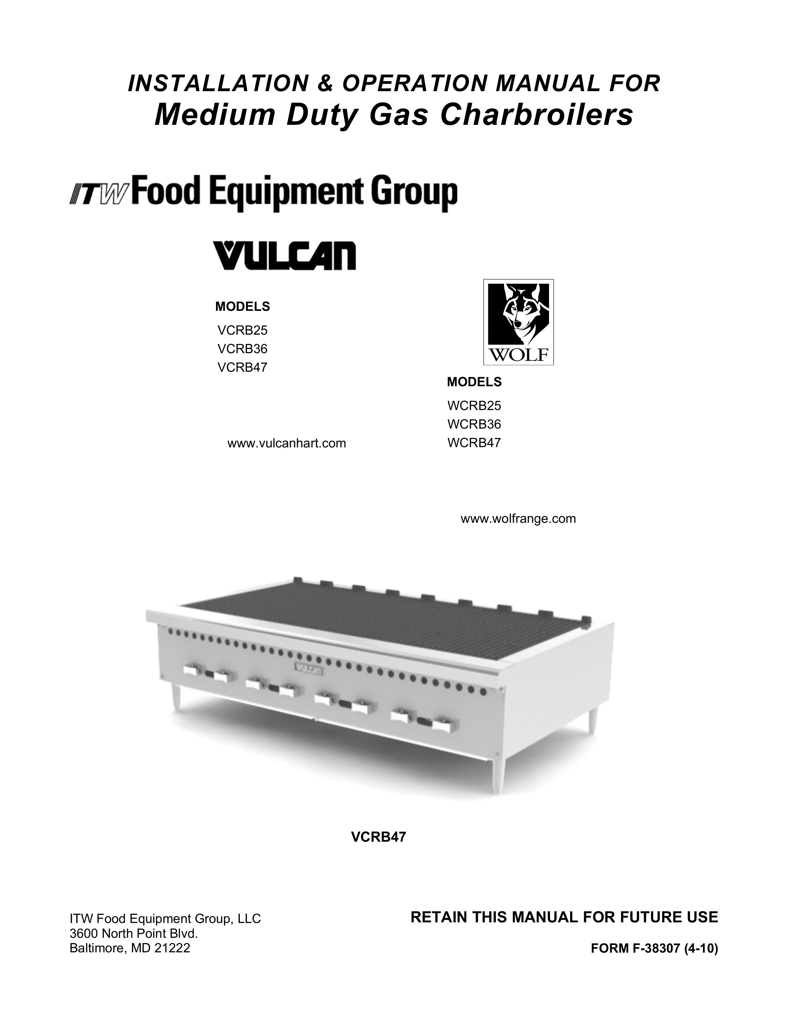 Vulcan-Hart VCRB25 Charcoal Grill User Manual