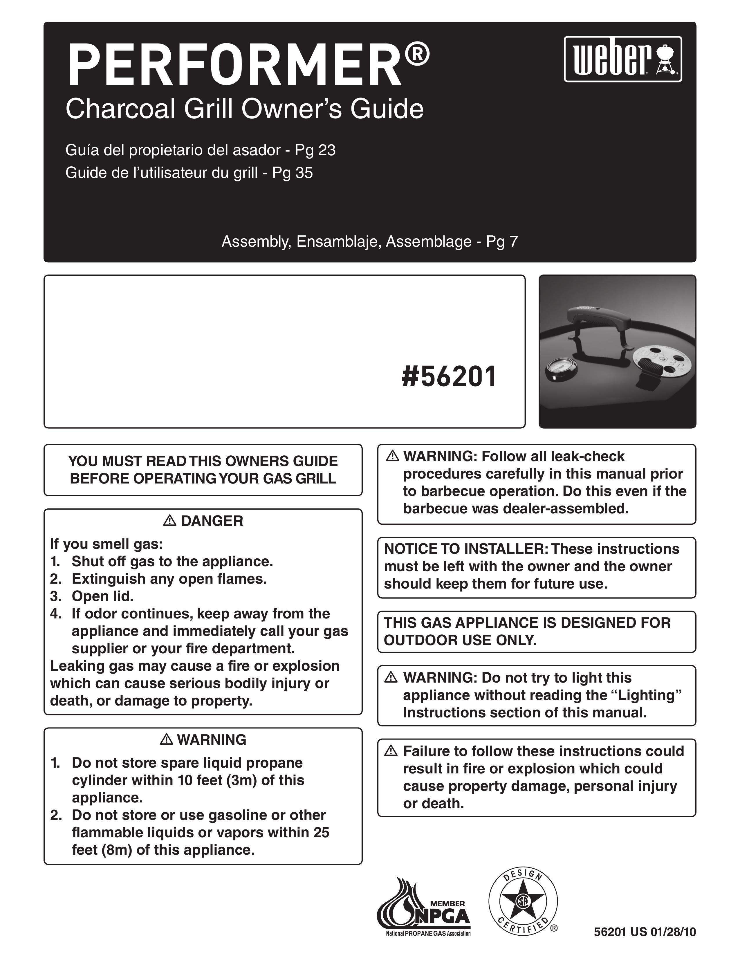 Weber 56201 Charcoal Grill User Manual