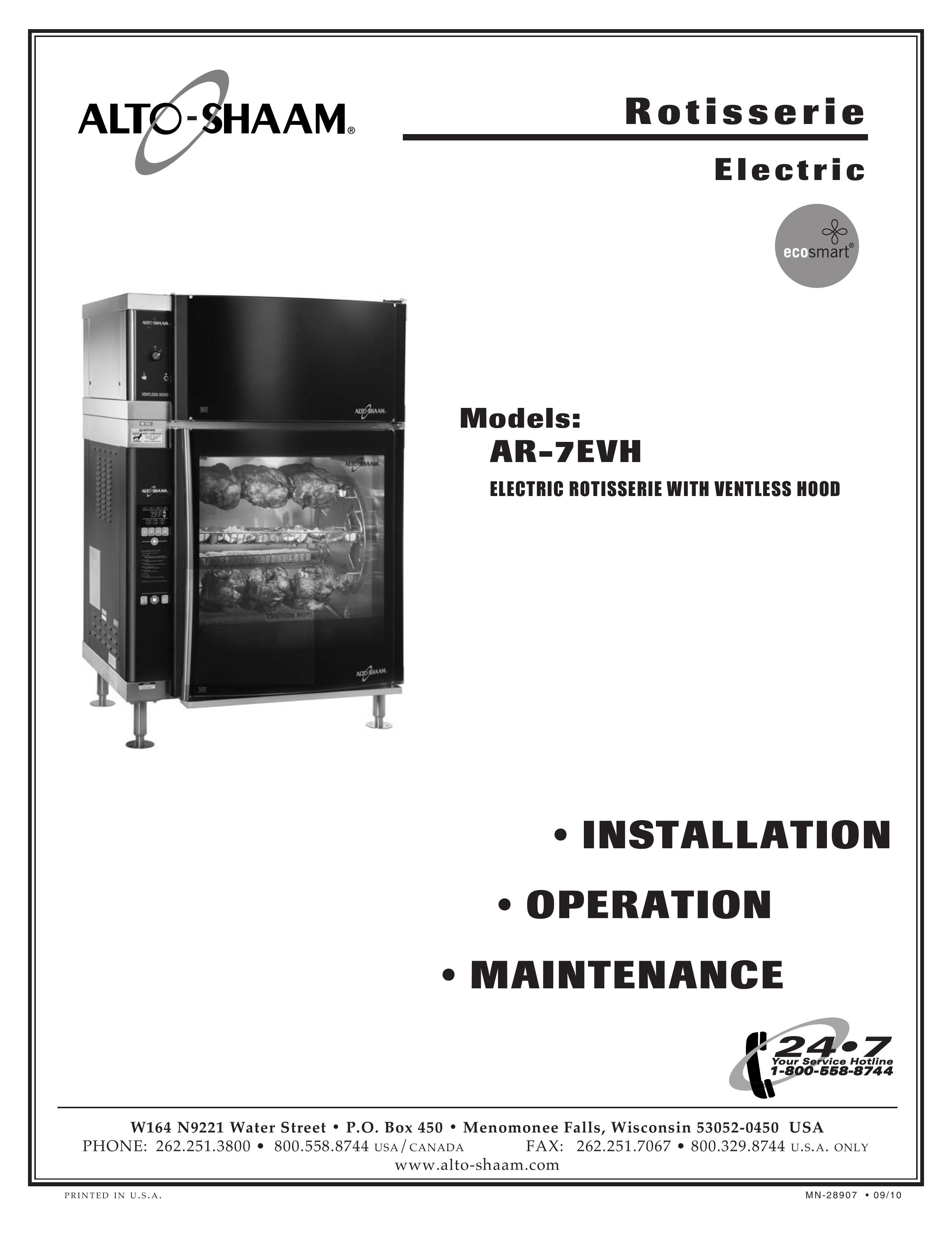 Alto-Shaam AR-7EVH Electric Grill User Manual