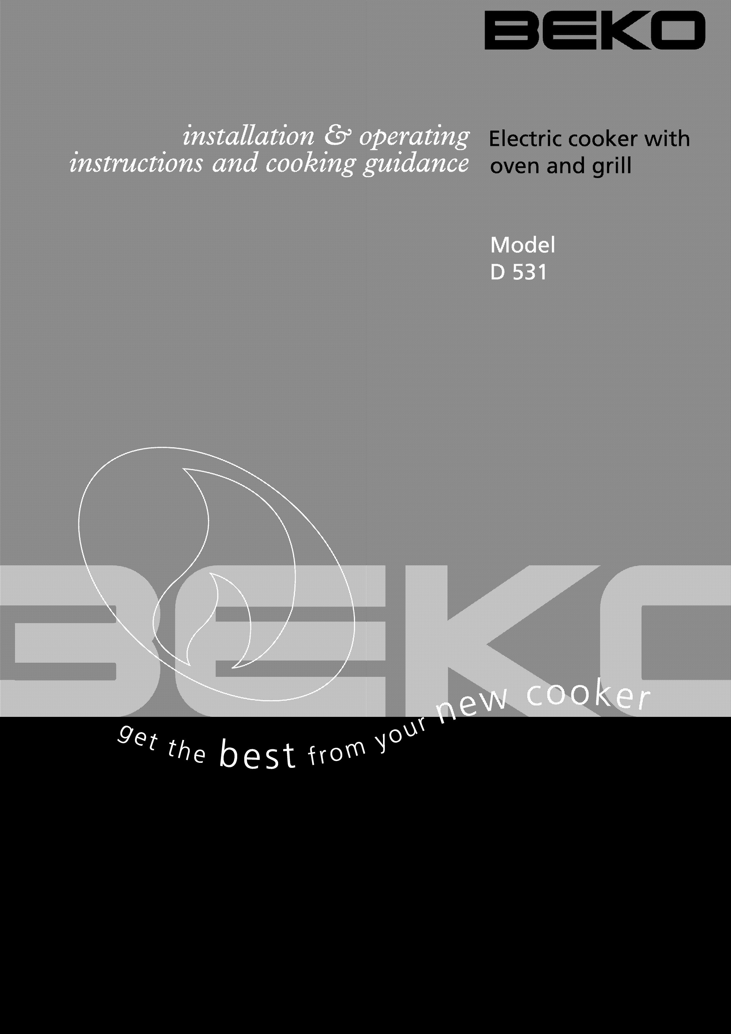 Beko D531 Electric Grill User Manual