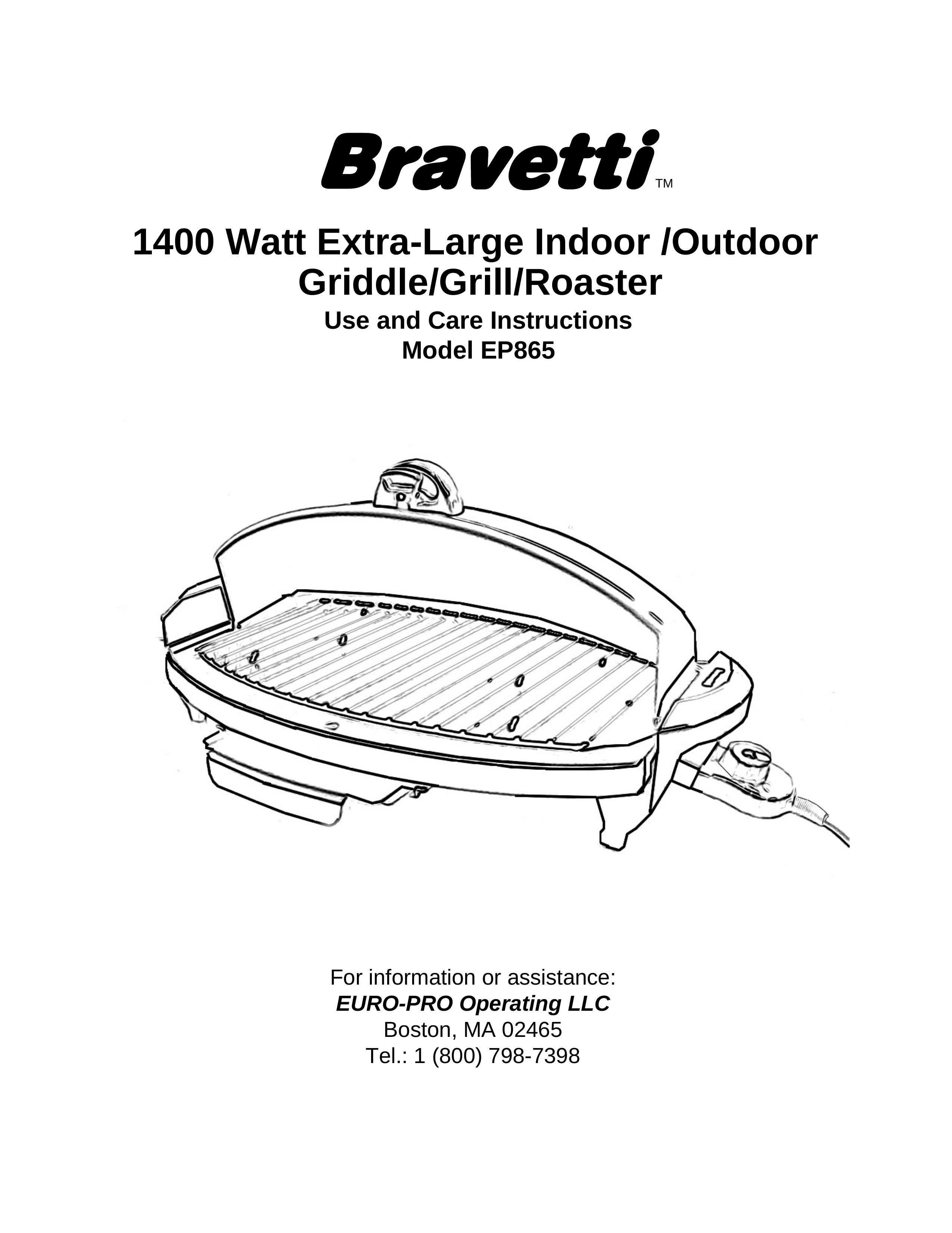 Bravetti EP865 Electric Grill User Manual