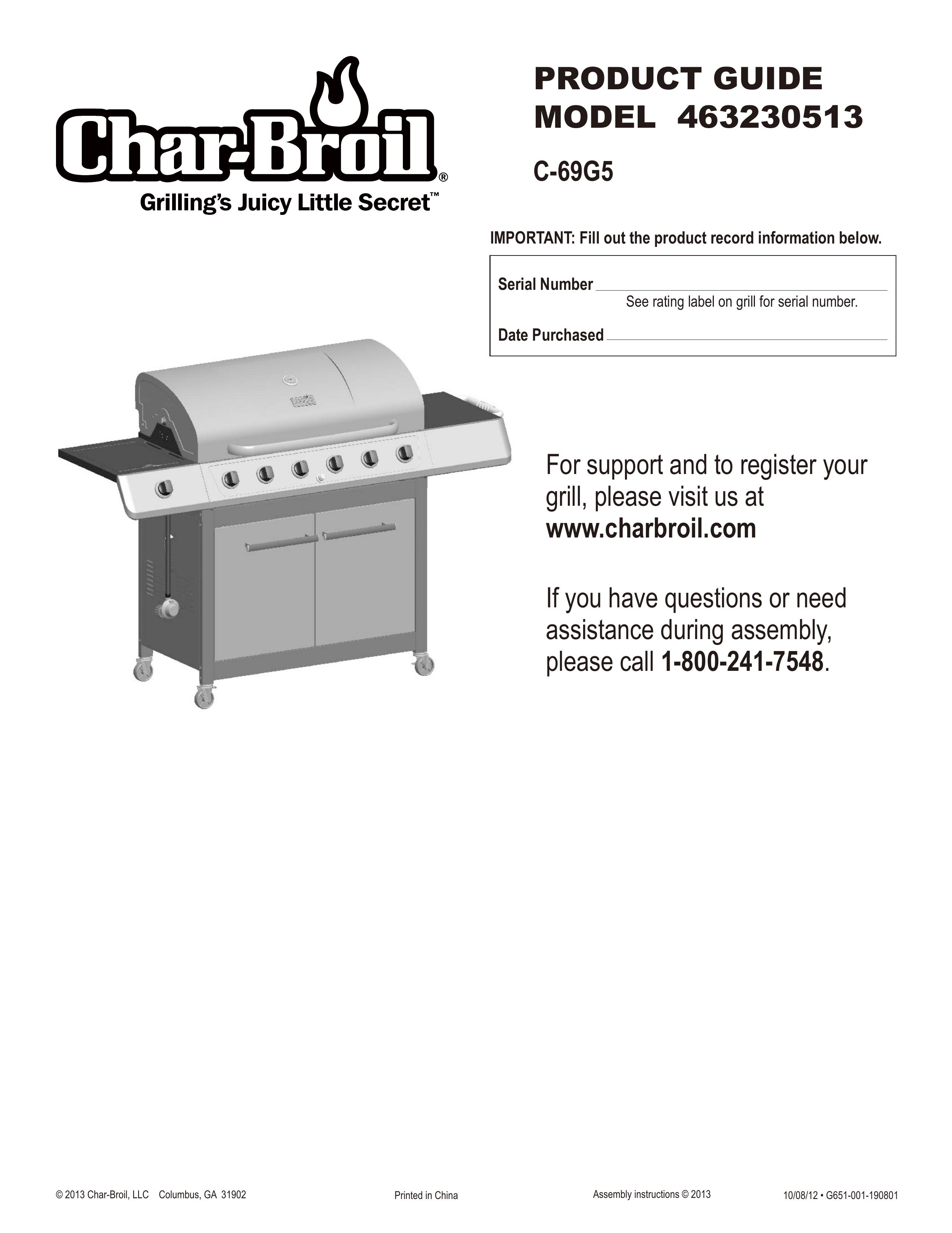 Char-Broil 463230513 Electric Grill User Manual