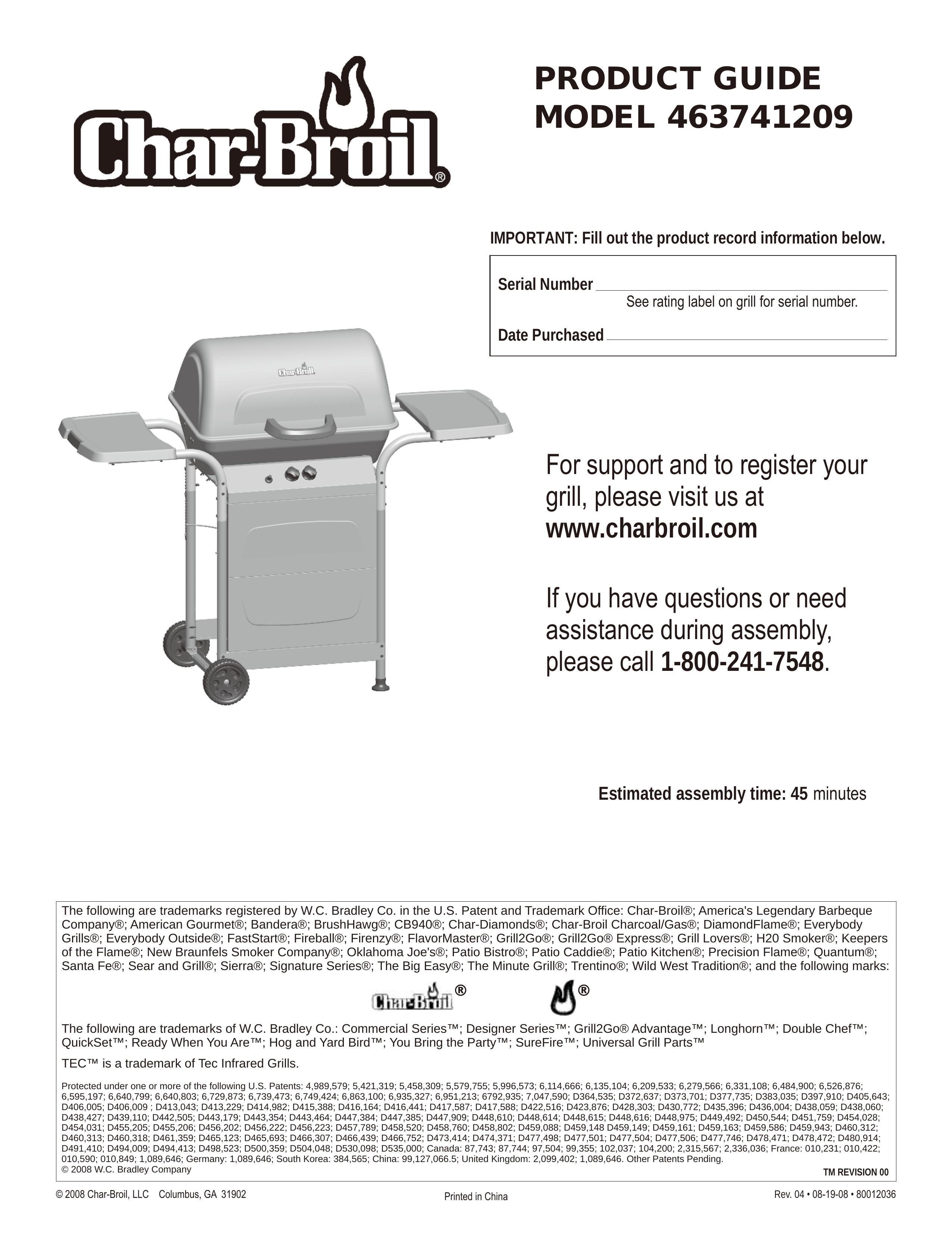 Char-Broil 463741209 Electric Grill User Manual