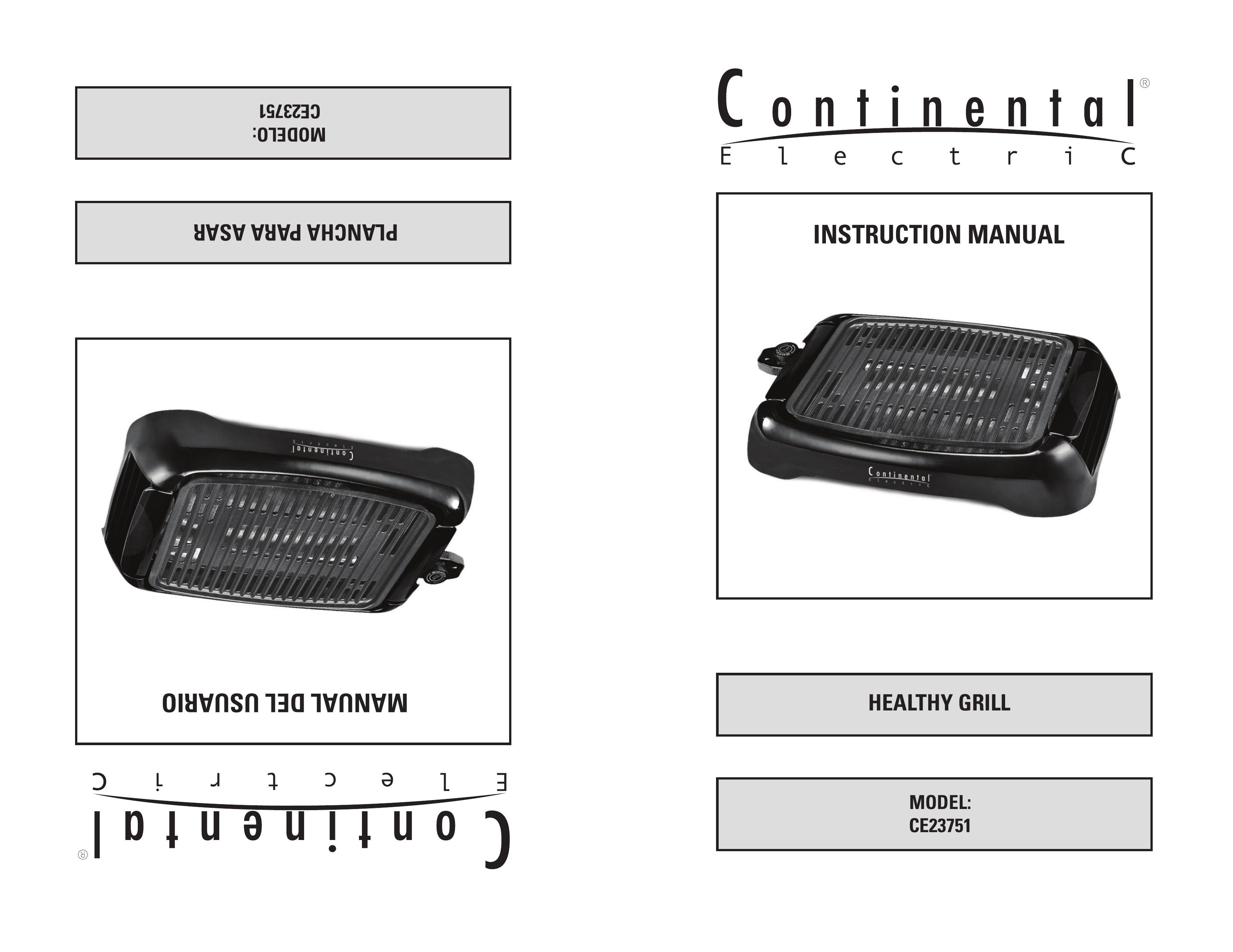 Continental Electric CE23751 Electric Grill User Manual