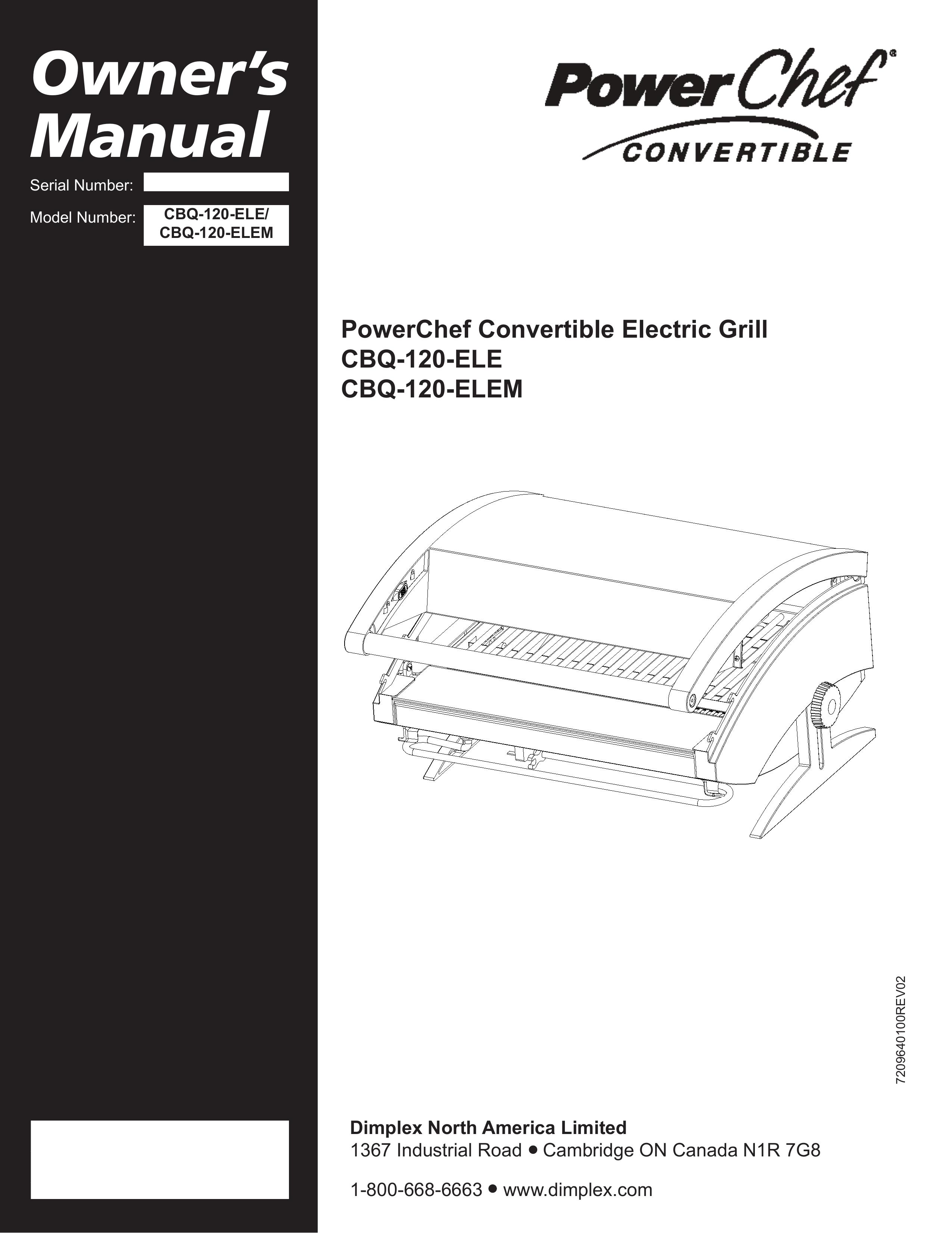 Dimplex CBQ-120-ELE Electric Grill User Manual