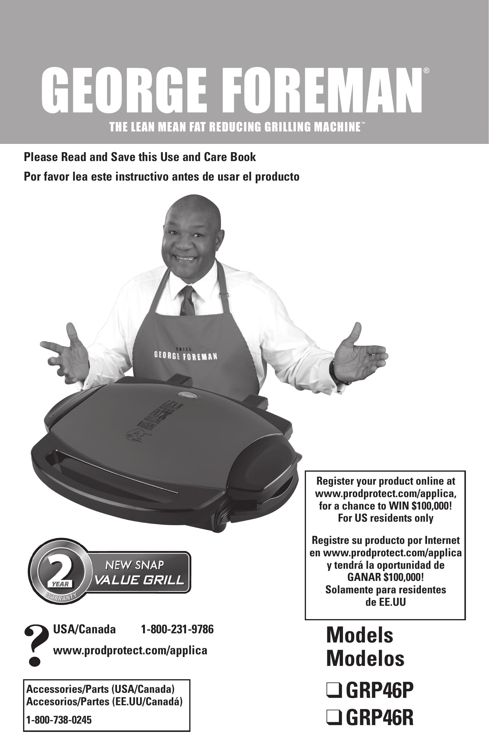 George Foreman GRP46R Electric Grill User Manual