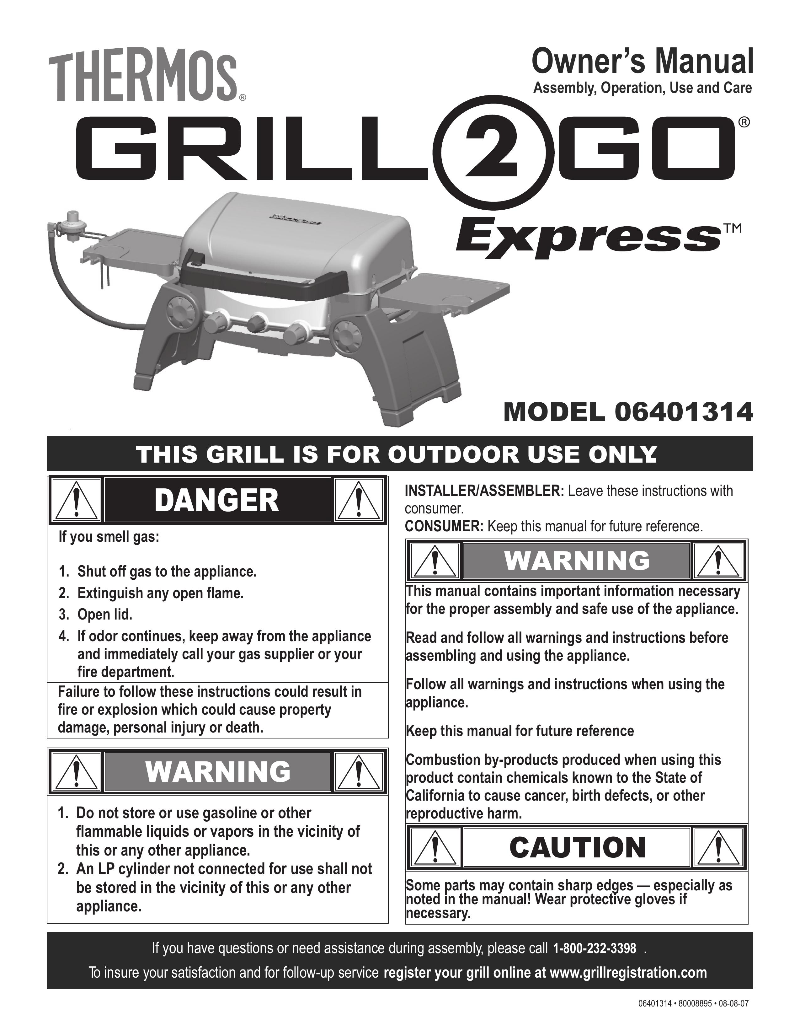 Thermos 06401314 Electric Grill User Manual