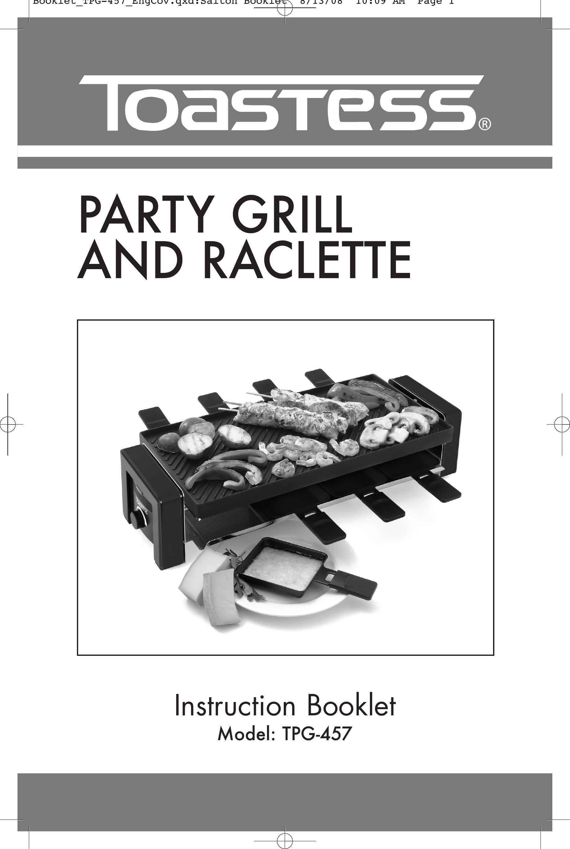 Toastess TPG-457 Electric Grill User Manual