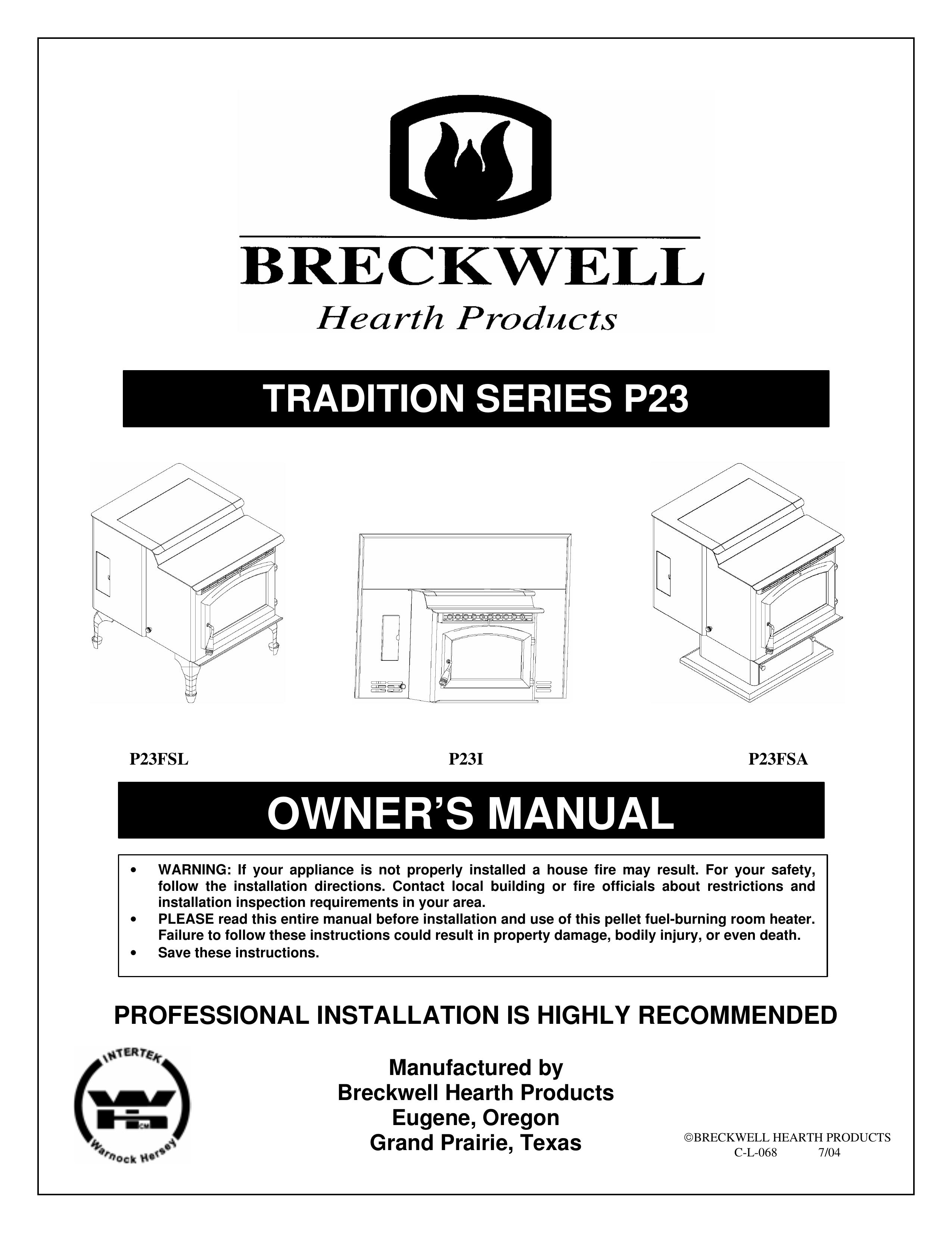 Breckwell P23FSL Fire Pit User Manual