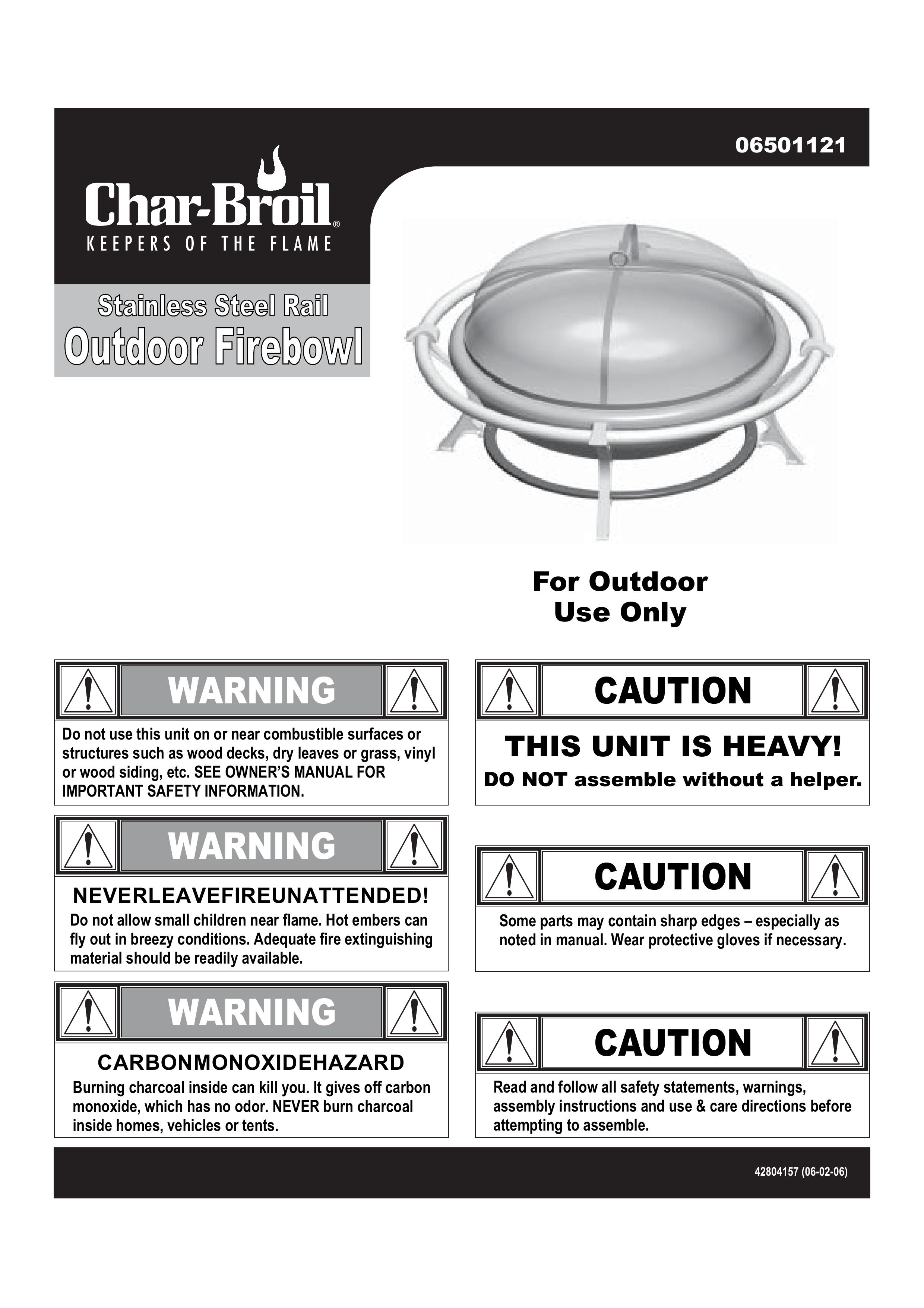 Char-Broil 6501121 Fire Pit User Manual