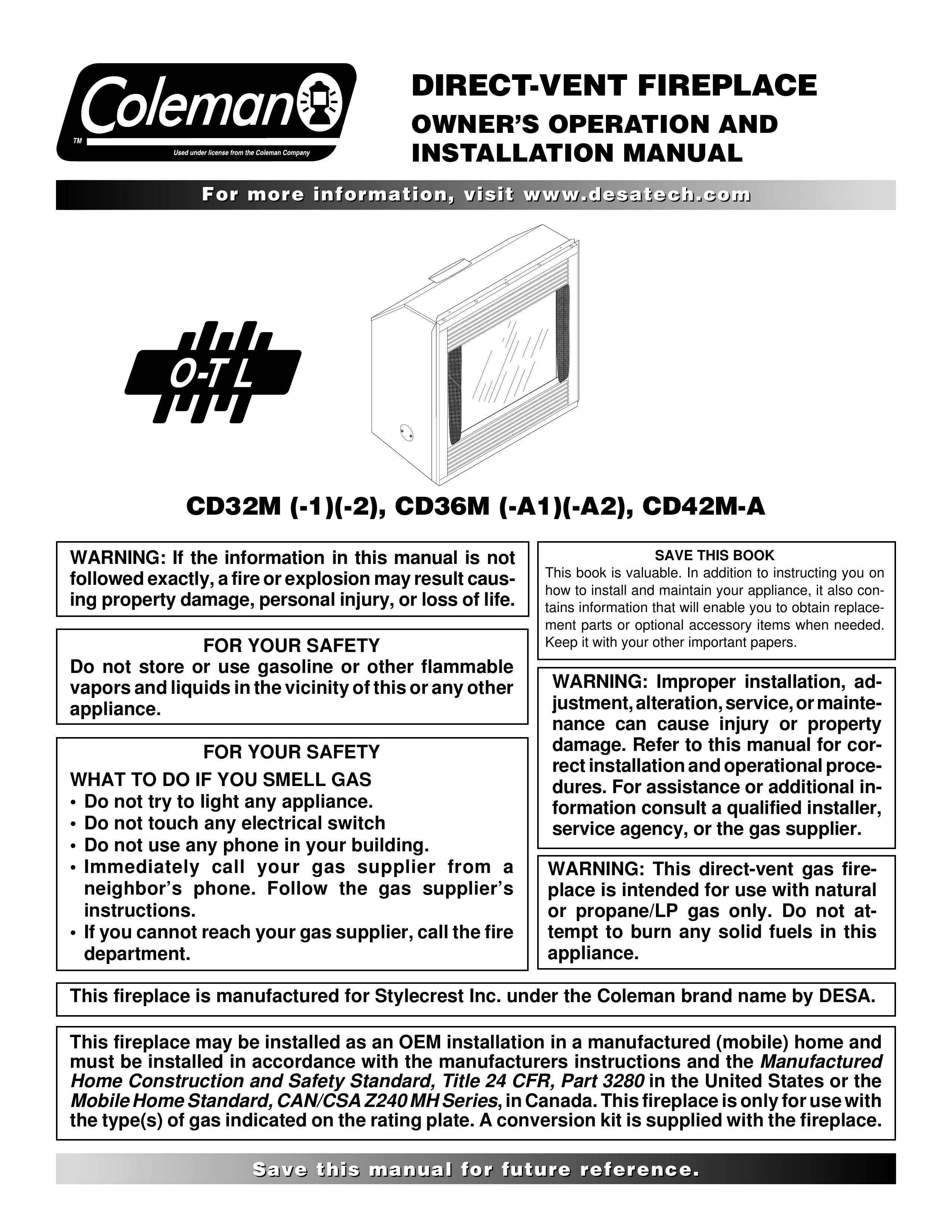 Desa CD36M Fire Pit User Manual