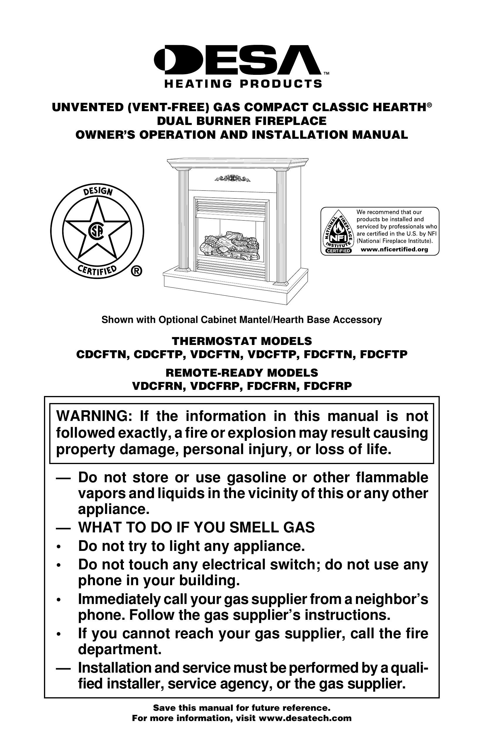 Desa CDCFTN Fire Pit User Manual
